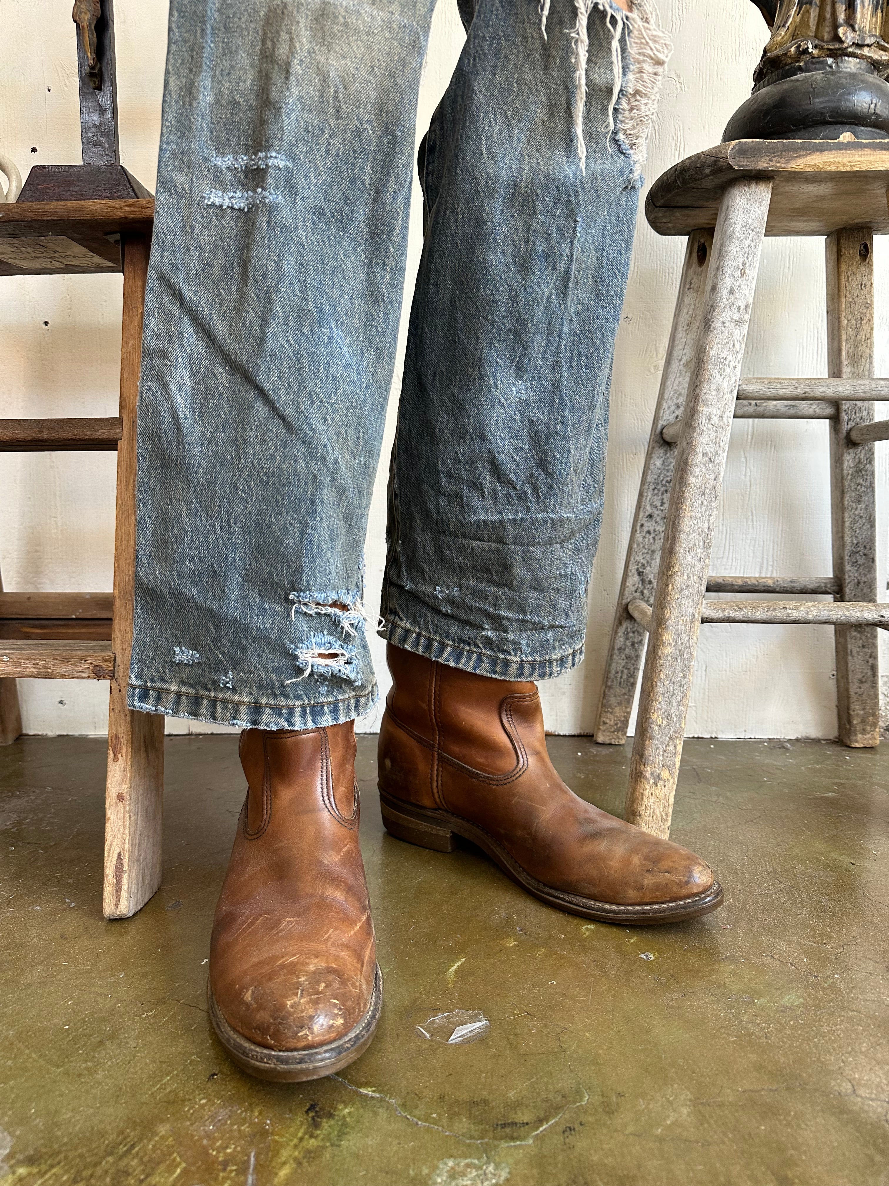 Vintage Well Worn Red Wing Ropers Cowboy Boots (10)