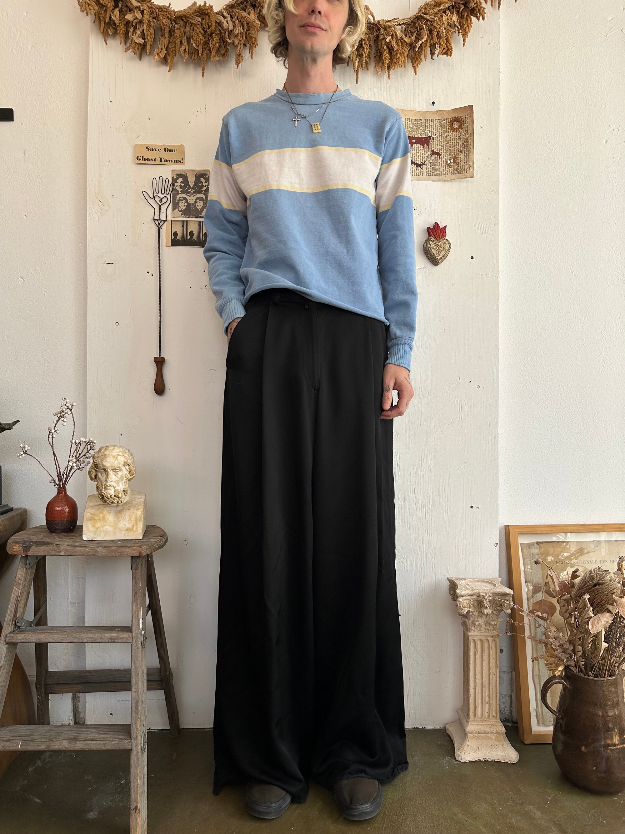 1990s 100% Striped Long Sleeve Shirt