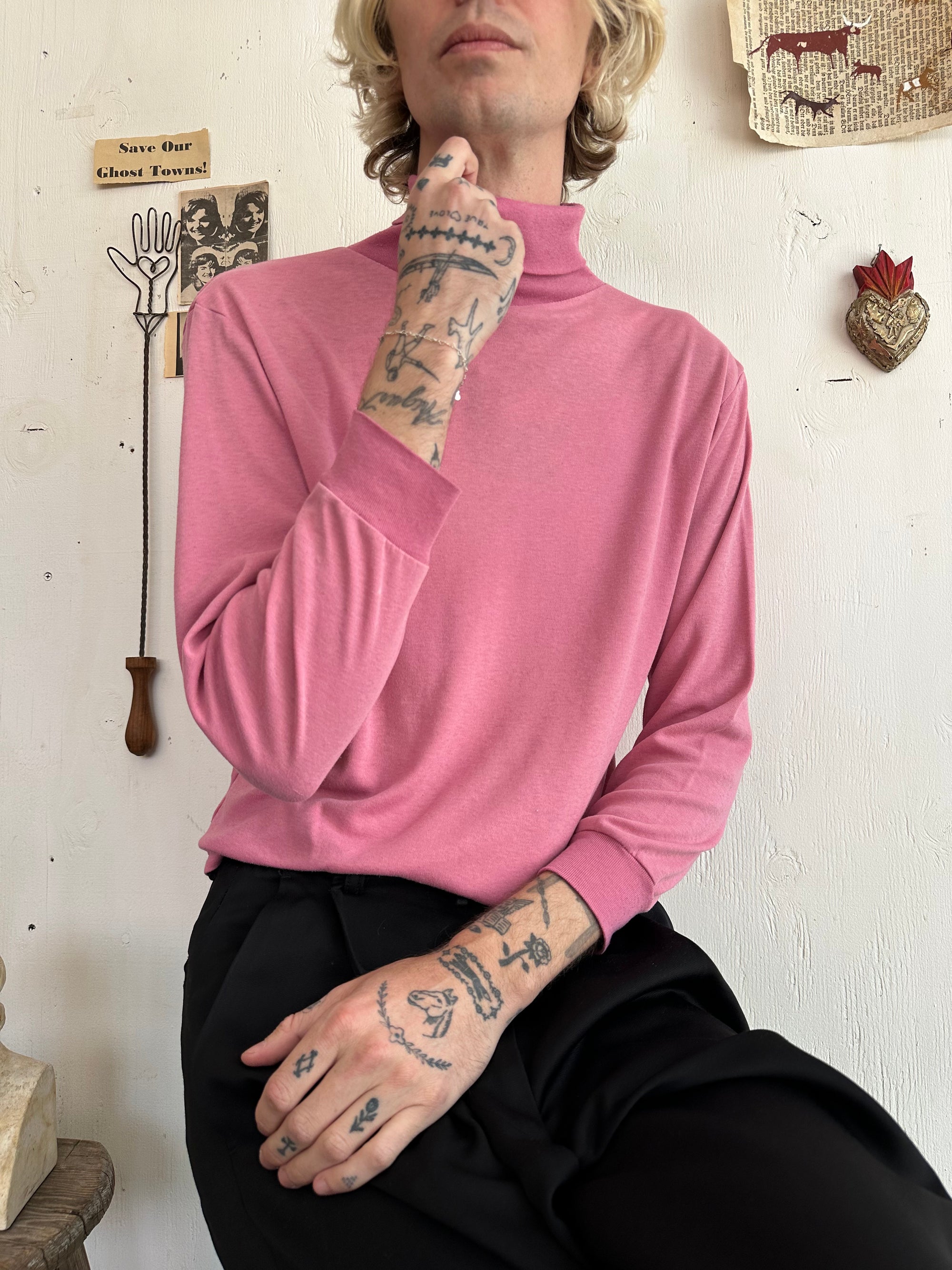 1980s Pink Turtleneck