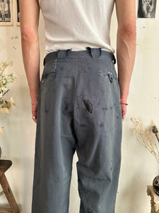 1940s Thrashed Salt and Pepper Work Pants (34/29)