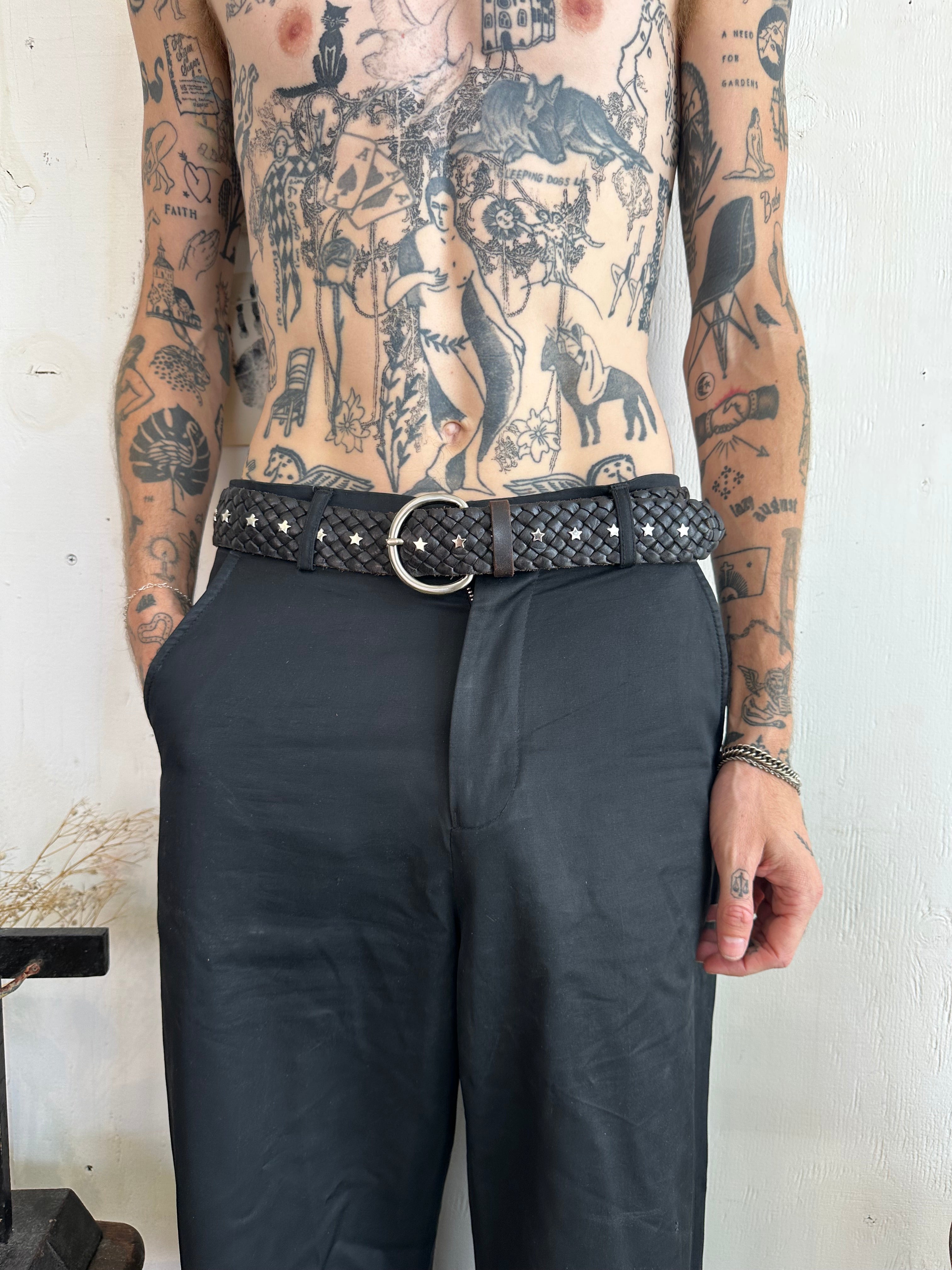 Vintage Hand Studded Leather Belt (O.S.)