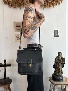 Vintage Black Leather Coach Bag