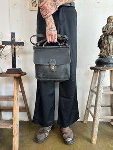 Vintage Black Leather Coach Bag
