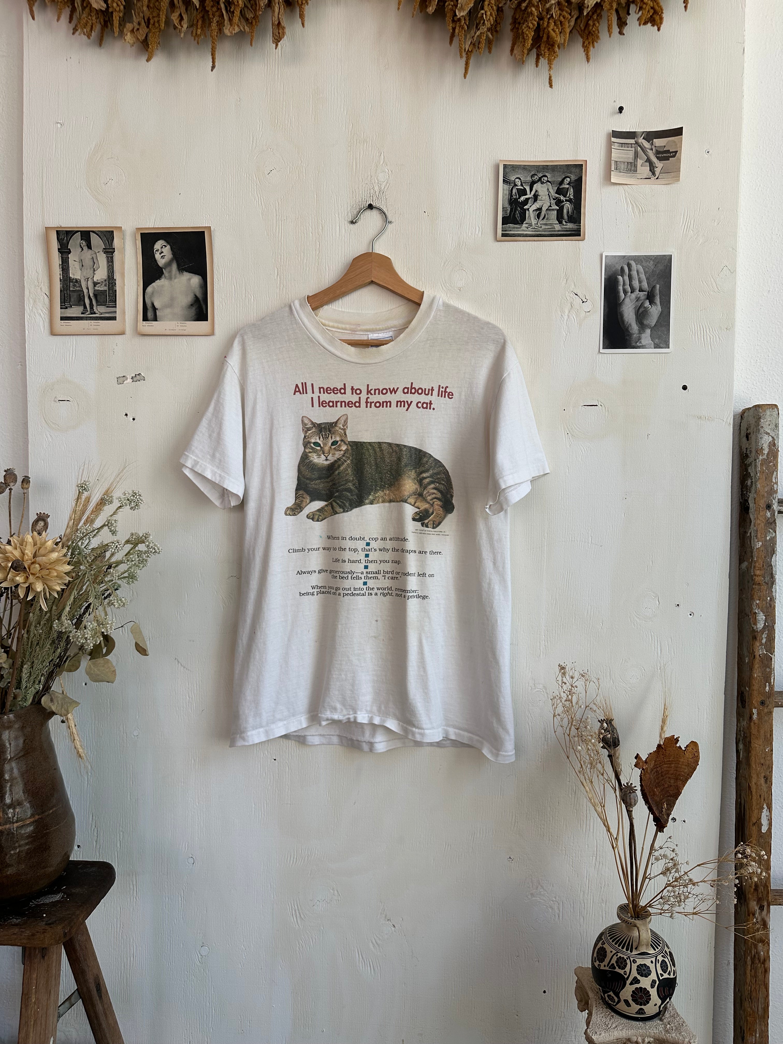 1992 Learned from My Cat Tee (M/L)