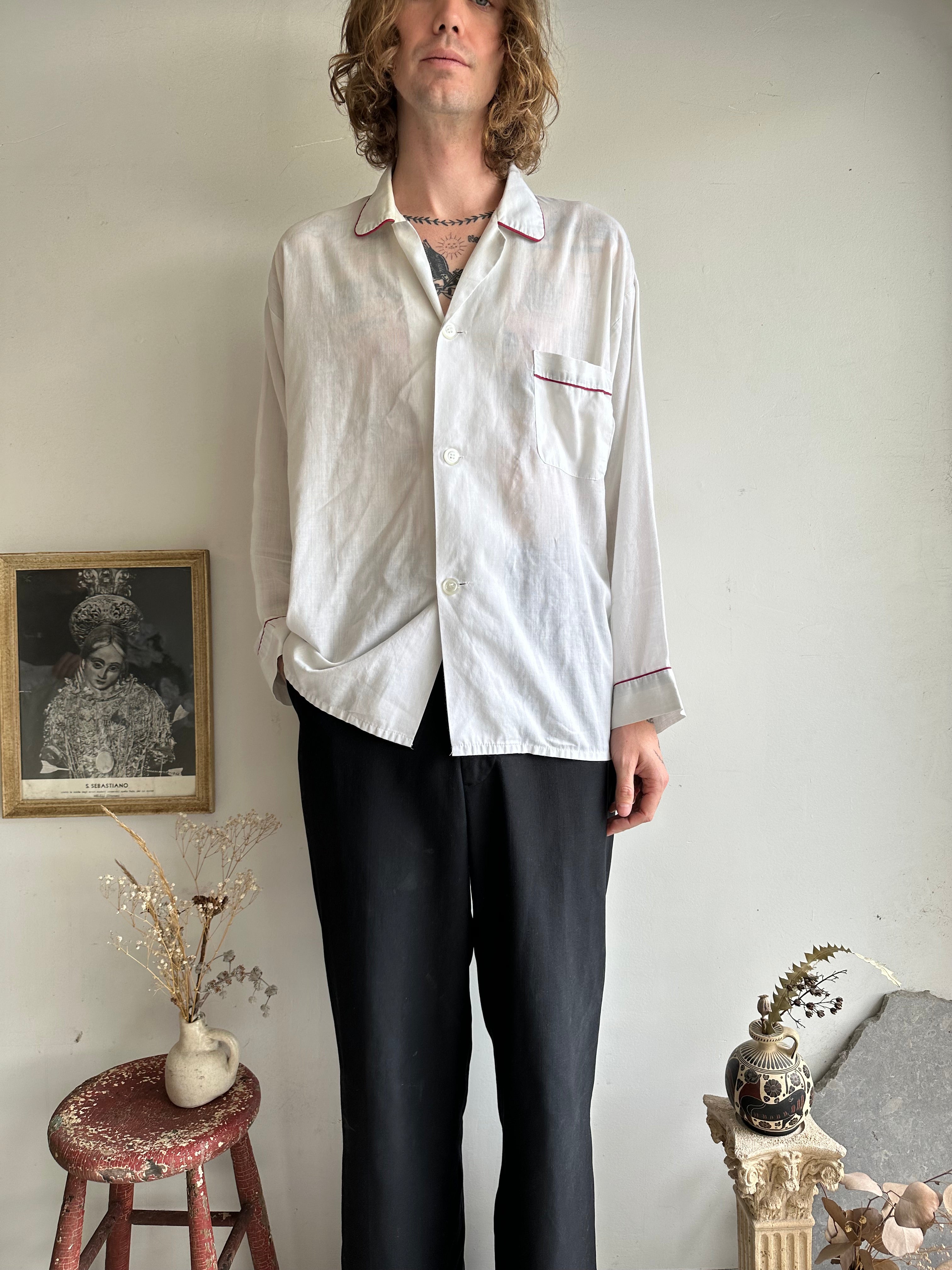 1960s Well-Worn Pajama Top (Boxy L)