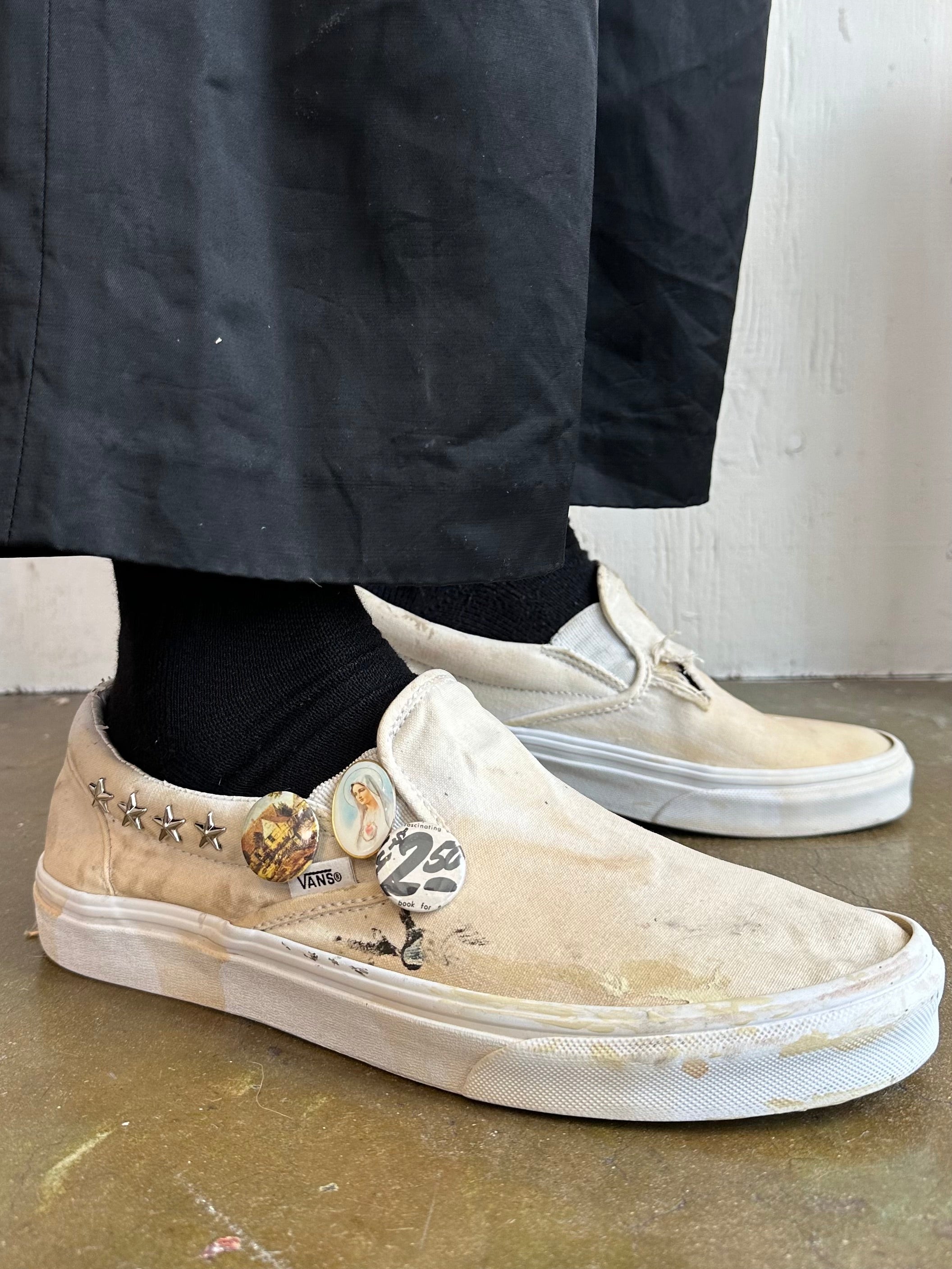 Thrashed Star Studded Vans W/ Pins