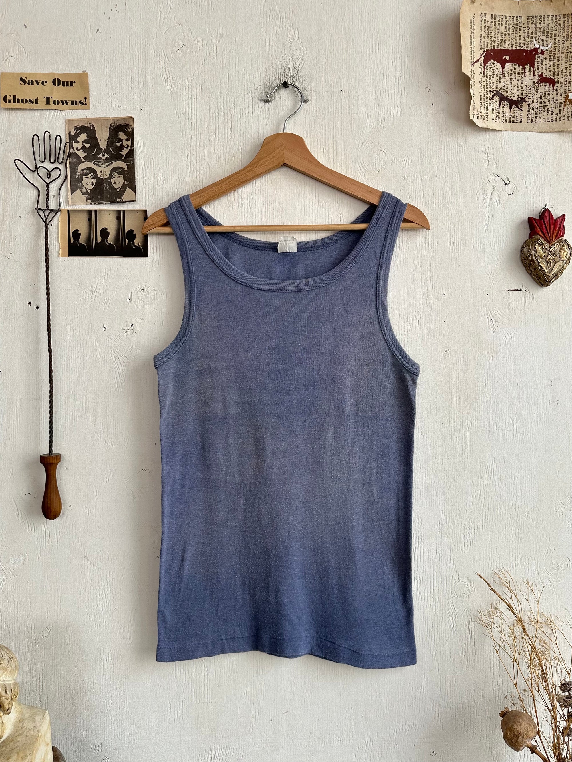 1980s Sunfaded Blue Tank