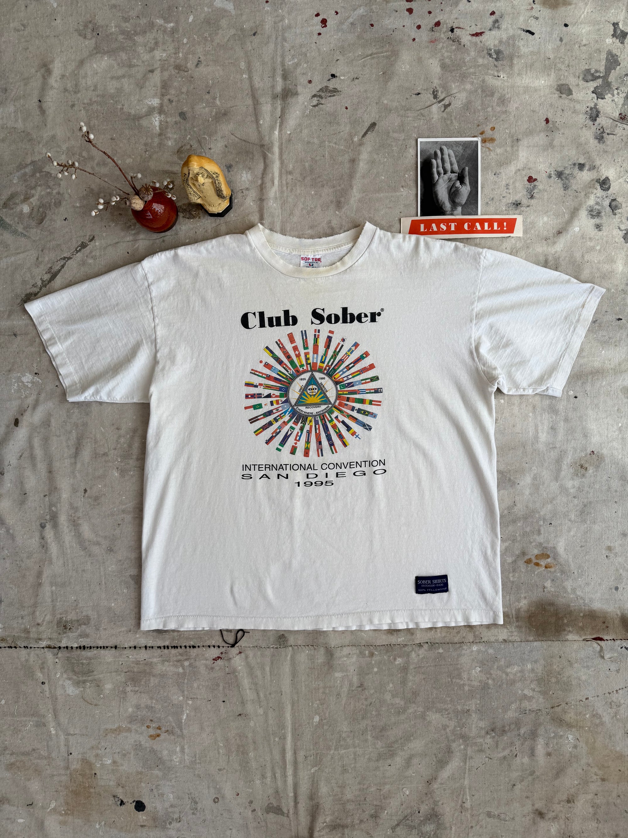 1990s Well Worn Club Sober Tee