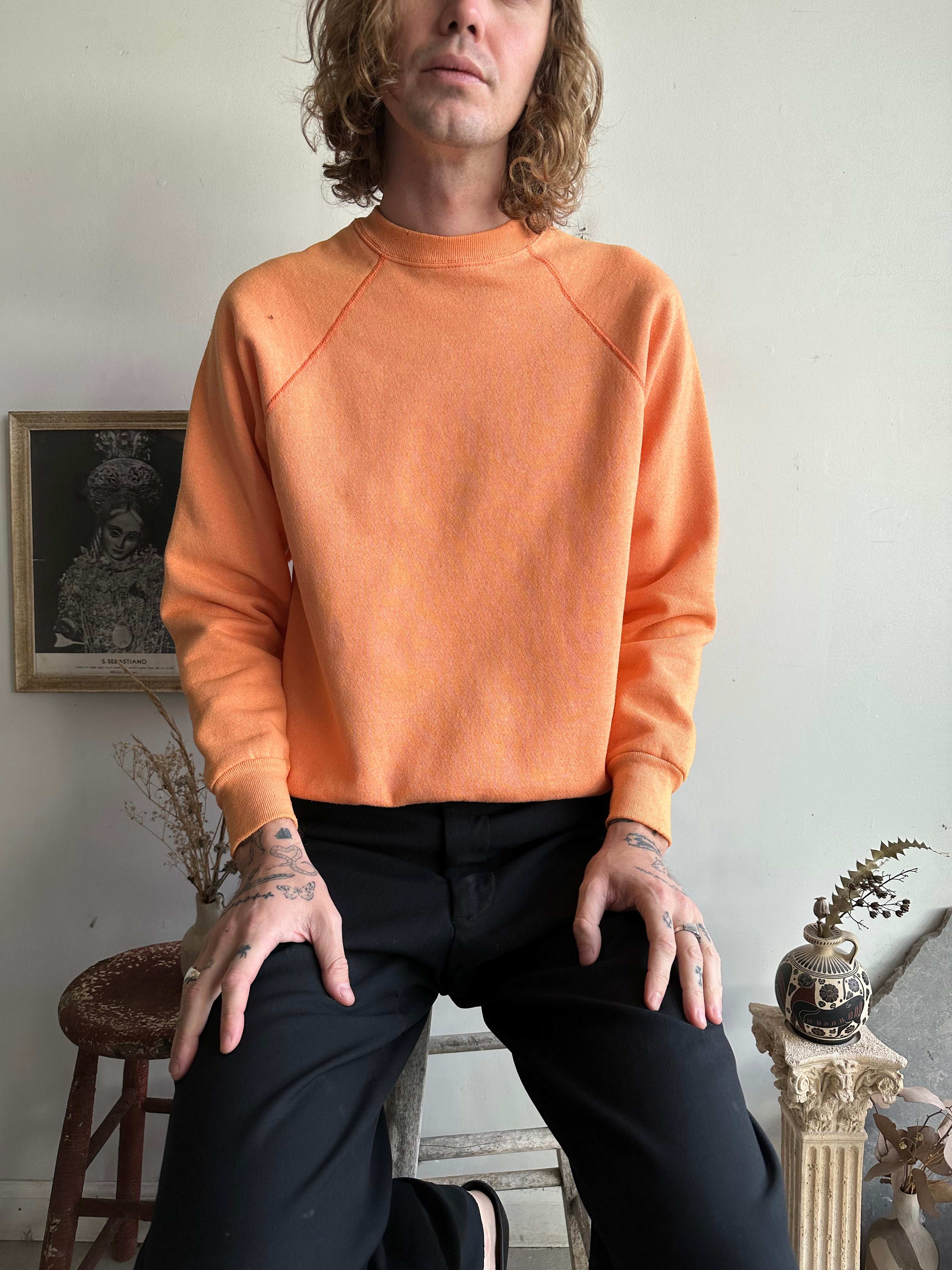 1980s Faded Orange Sweatshirt (M)