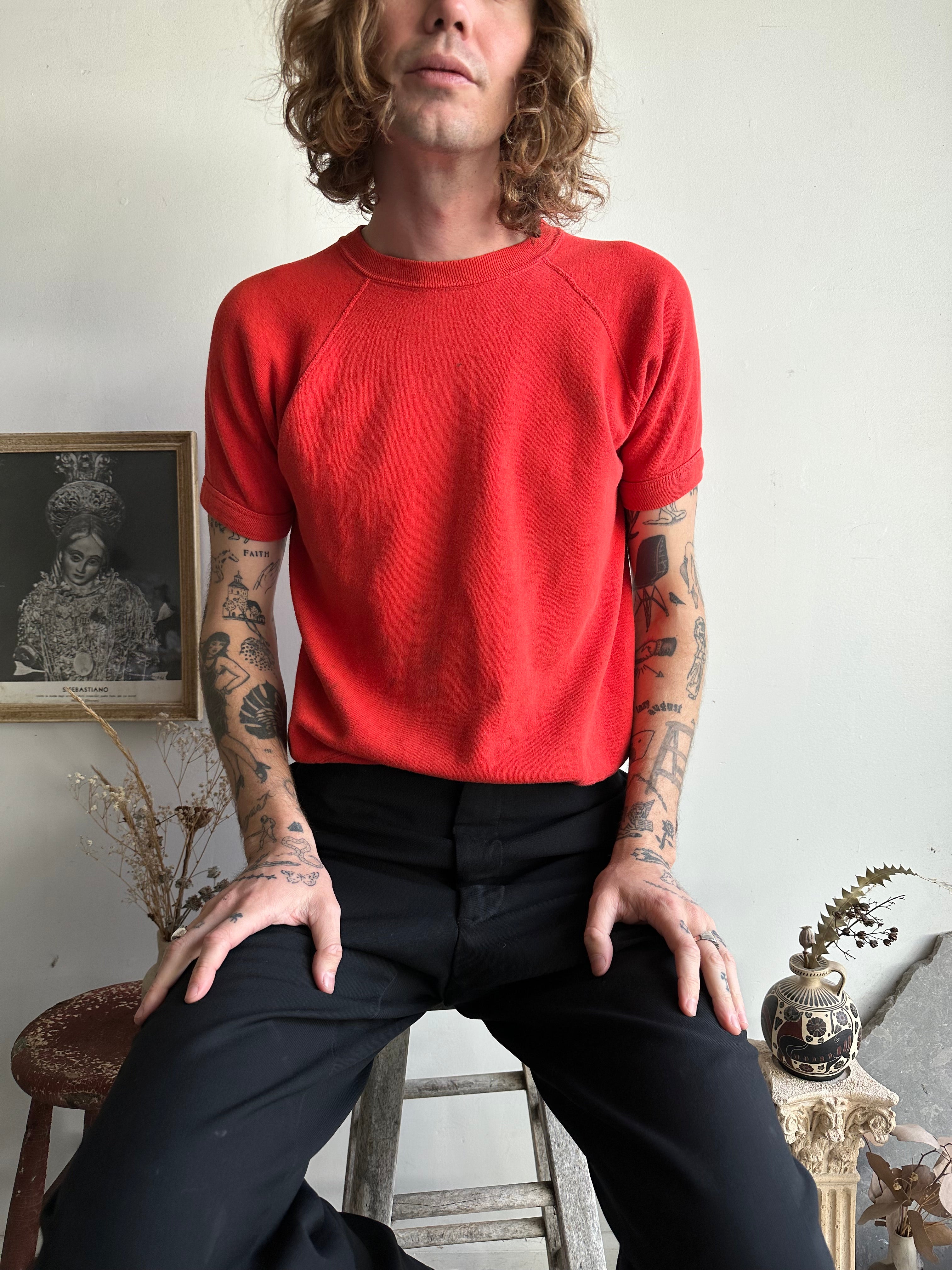 1960s Well-Worn Red Sweatshirt (M)