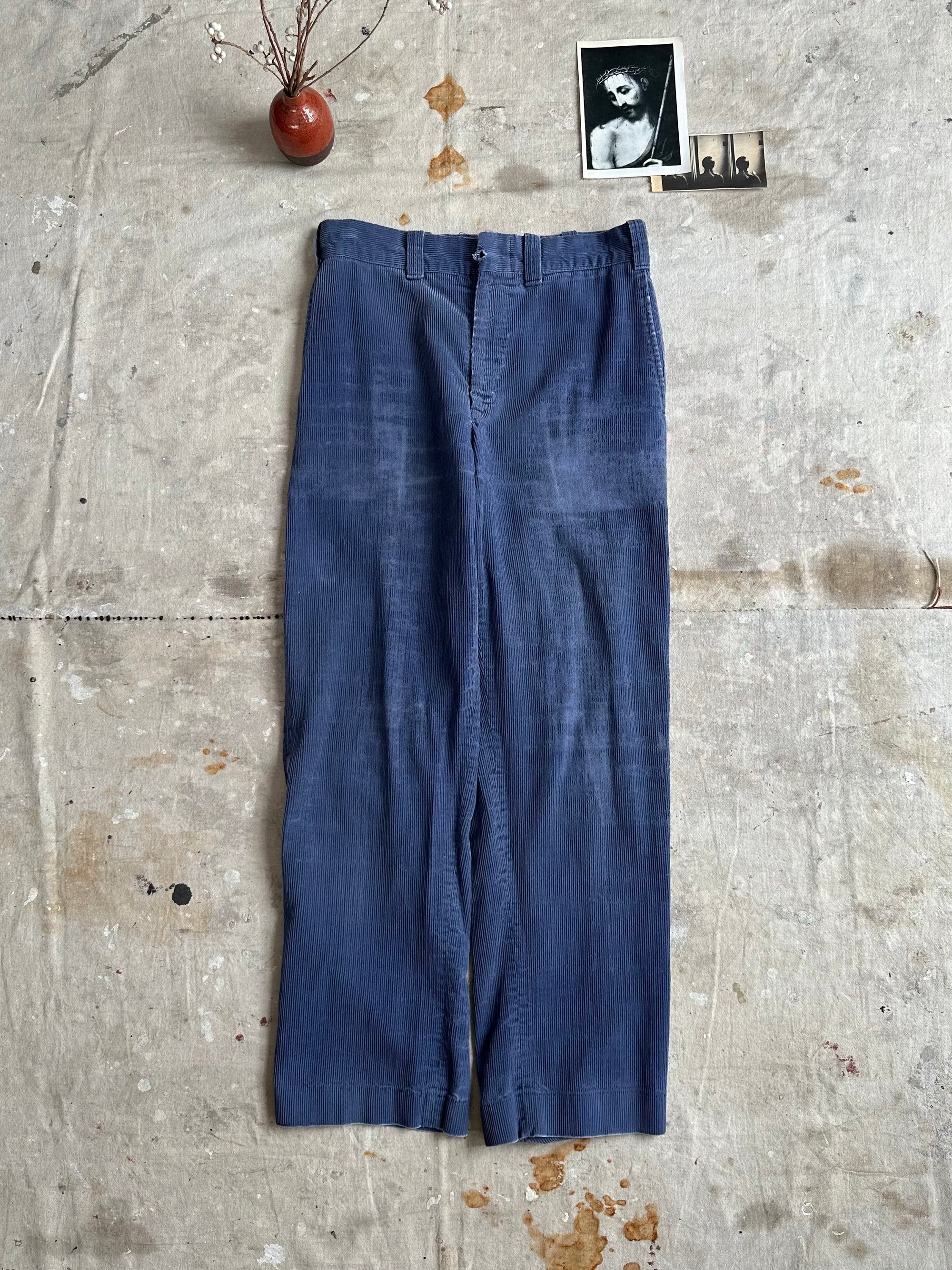 1980s Well Worn Blue Corduroys