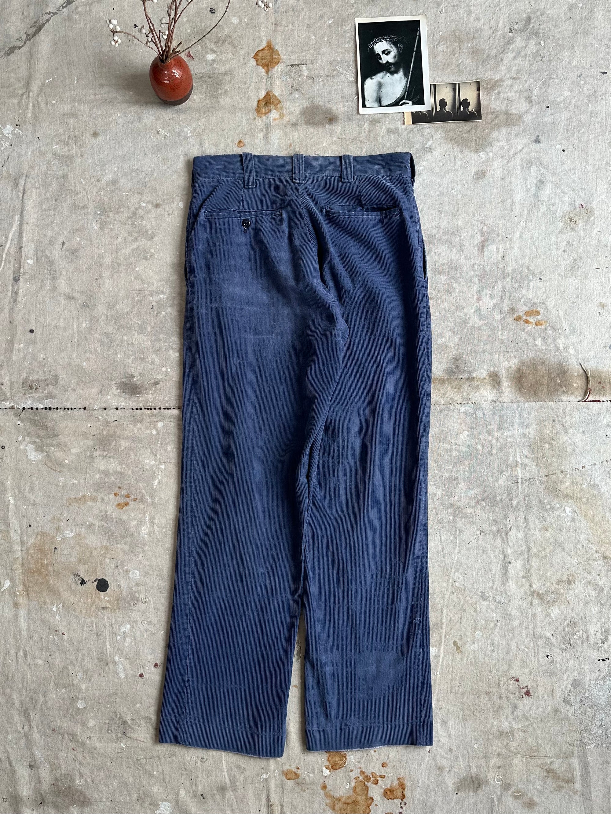 1980s Well Worn Blue Corduroys