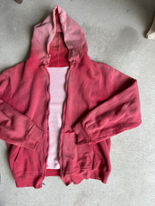 1970s Thrashed Red Thermal Hoodie (Boxy S/M)