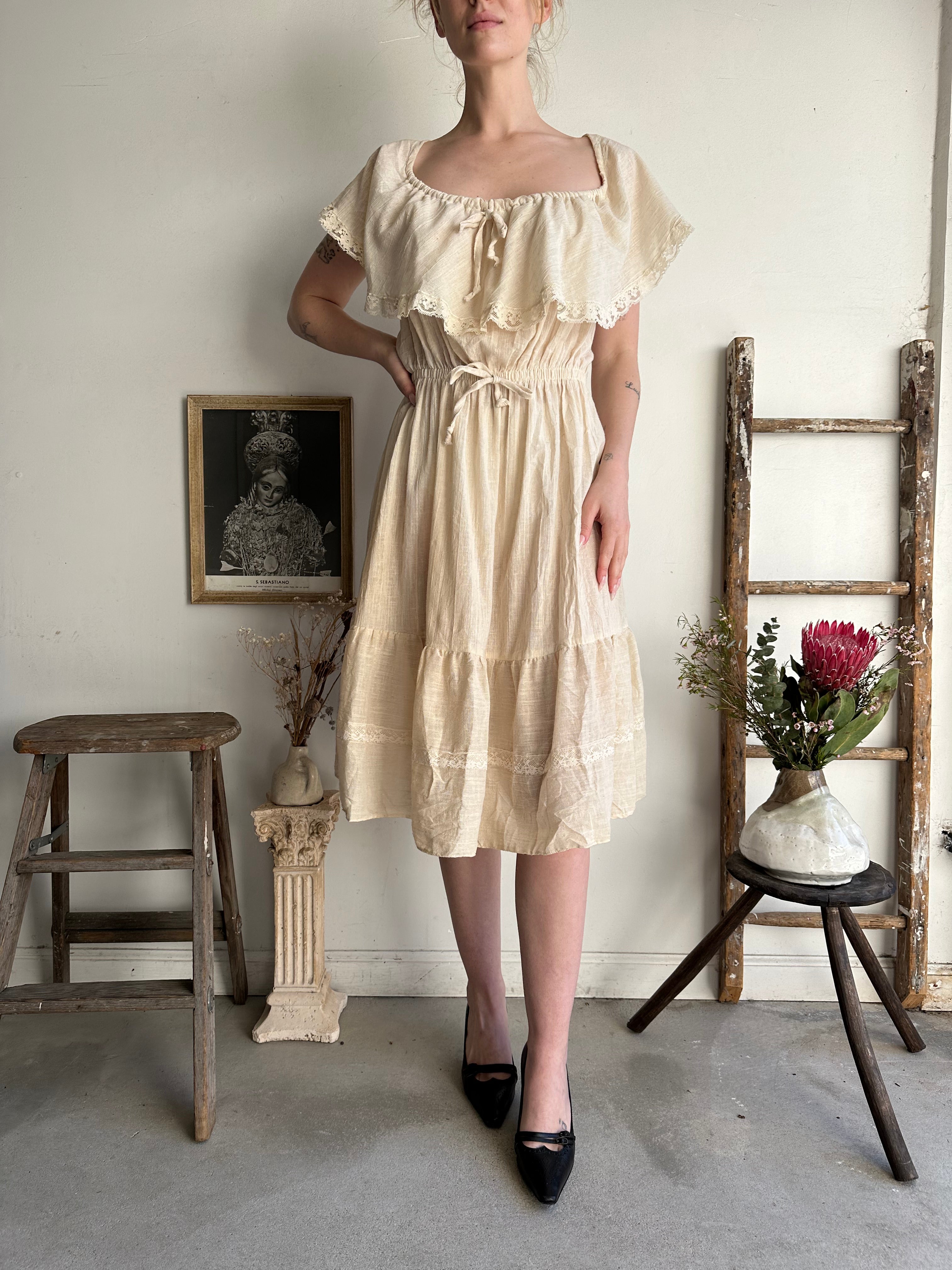 1980s Linen Dress (XL)