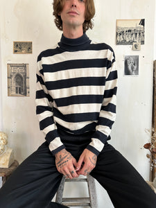 1990s Cropped Striped Turtleneck (Boxy M)