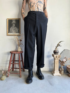 1960s Black Wool Trousers (34 x 31)