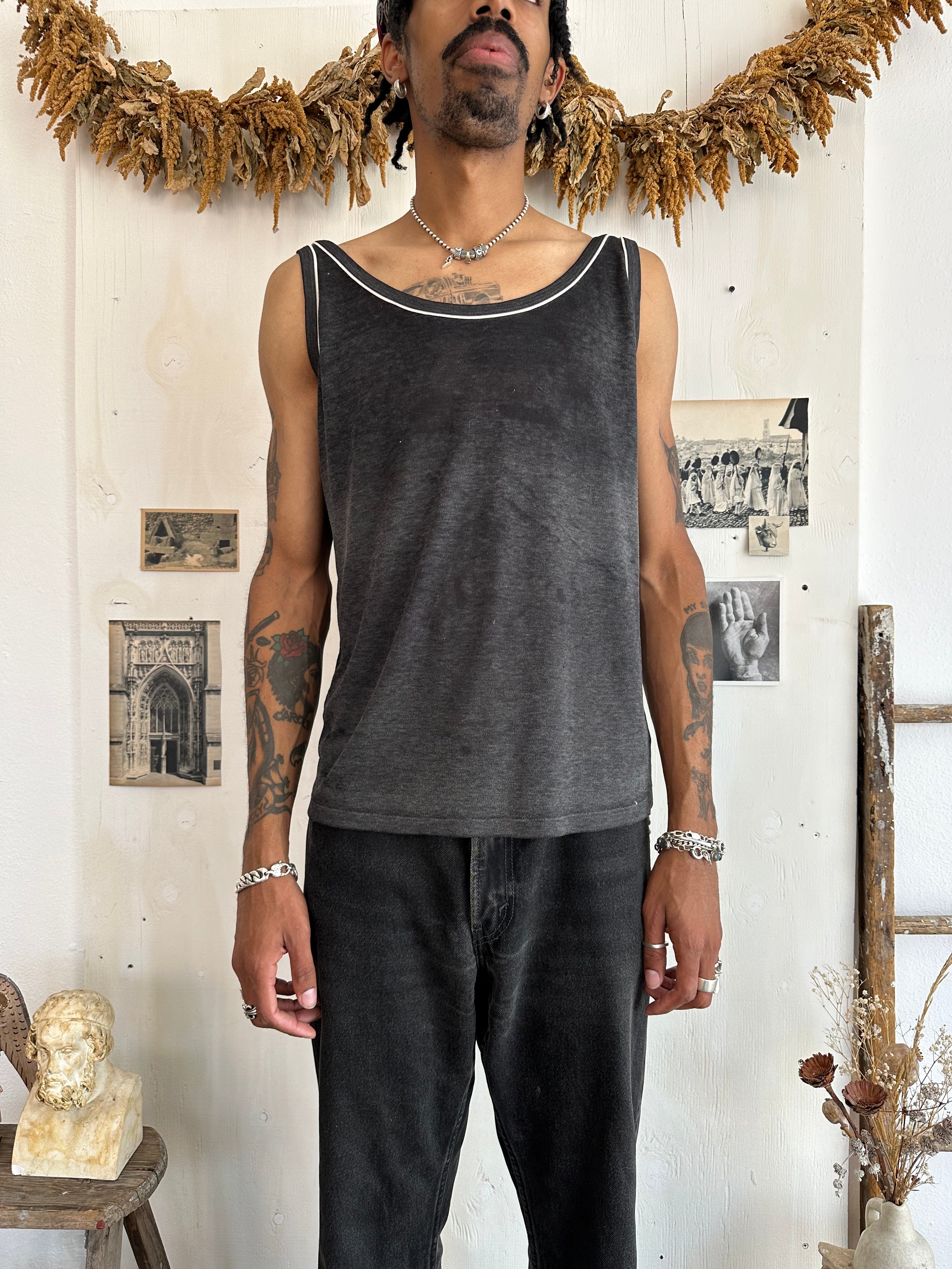 1970s Paper-Thin Black Tank (Boxy XL)
