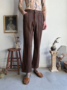 1940s Brown Pinstripe Trousers (31 x 30)