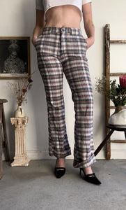 1970s Plaid Women’s Flared Trousers (29 x 30)