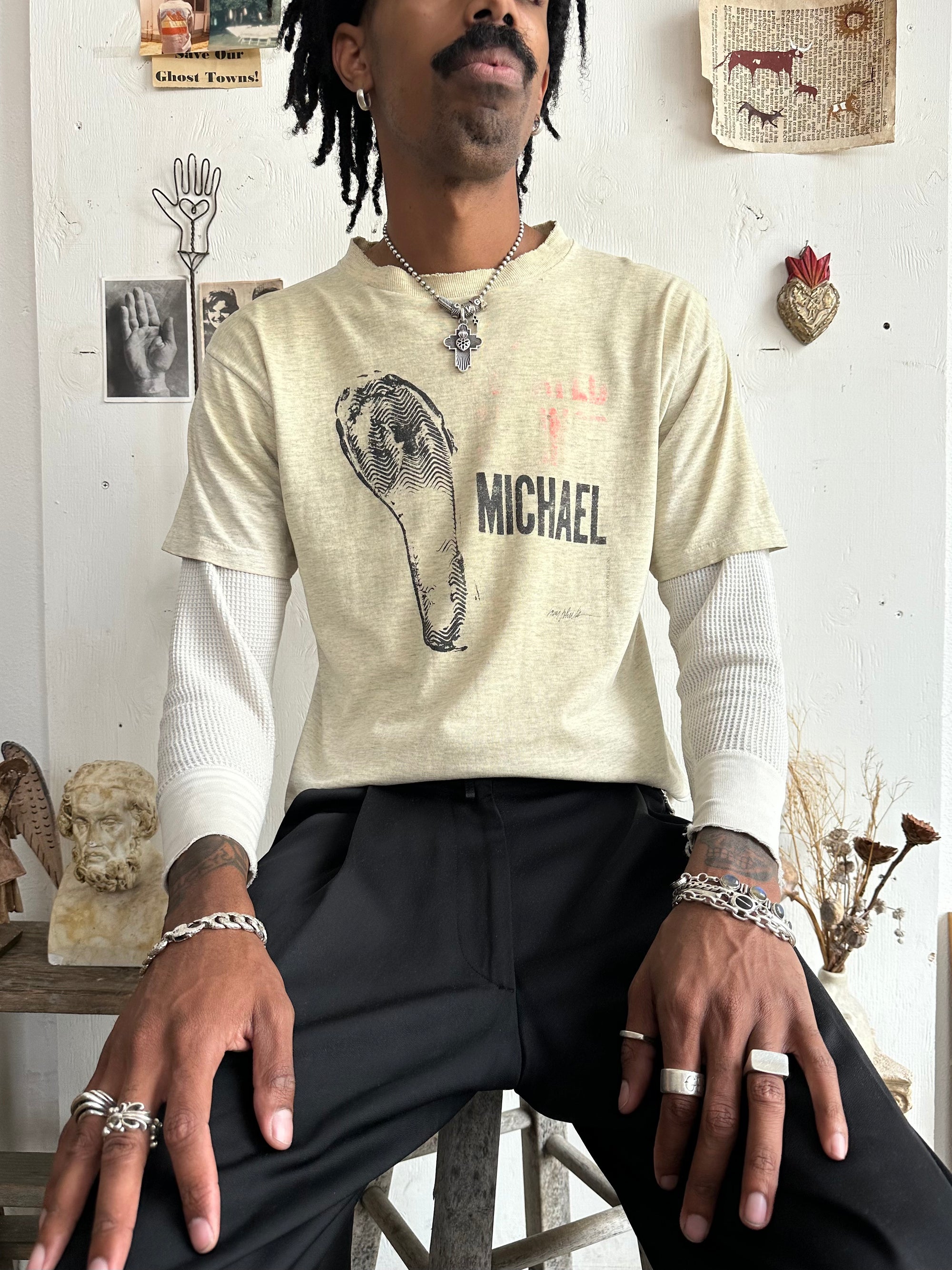 1990s Thrashed Michael Tee