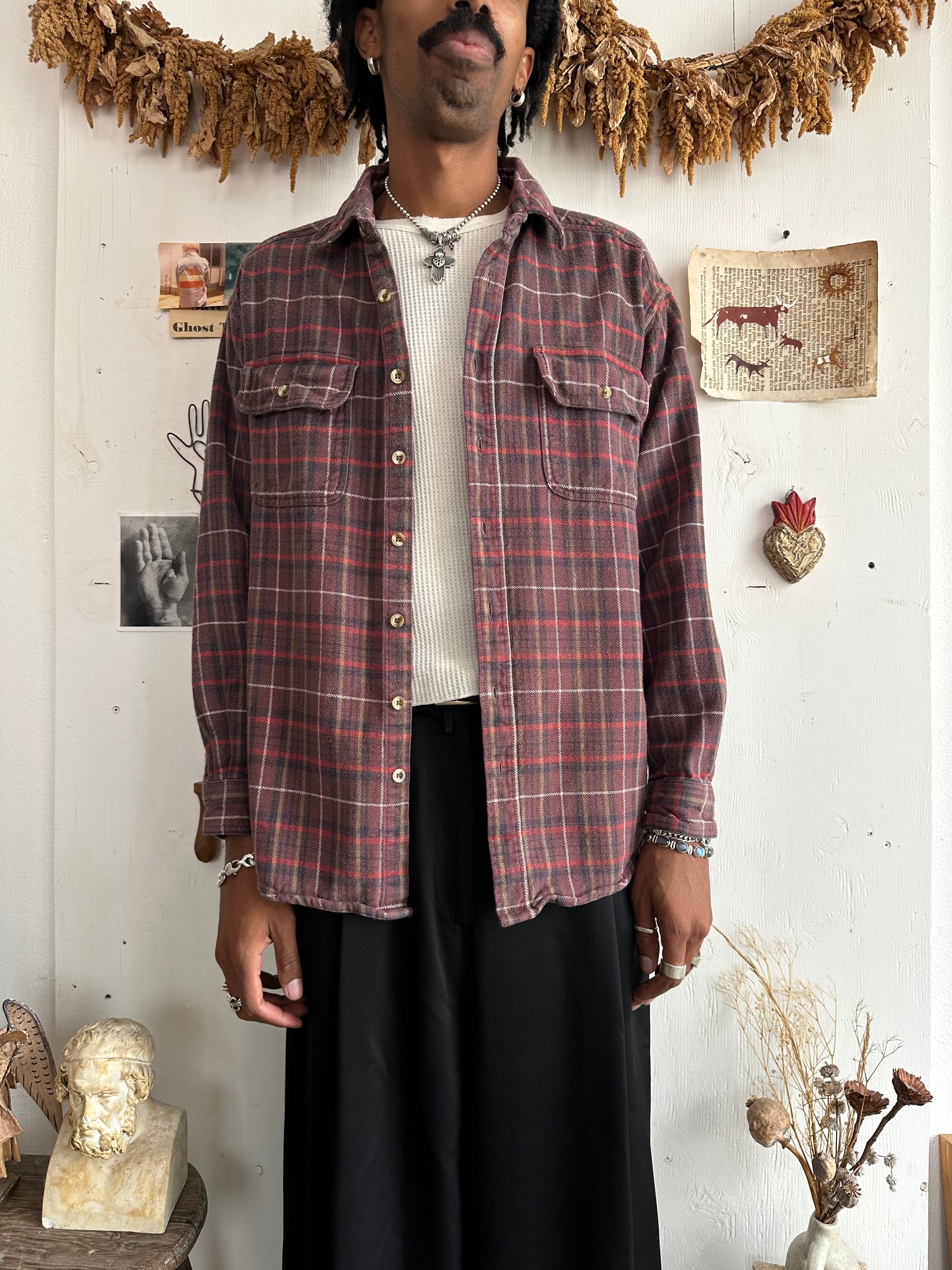 1990s Brushed Cotton Plaid Shirt