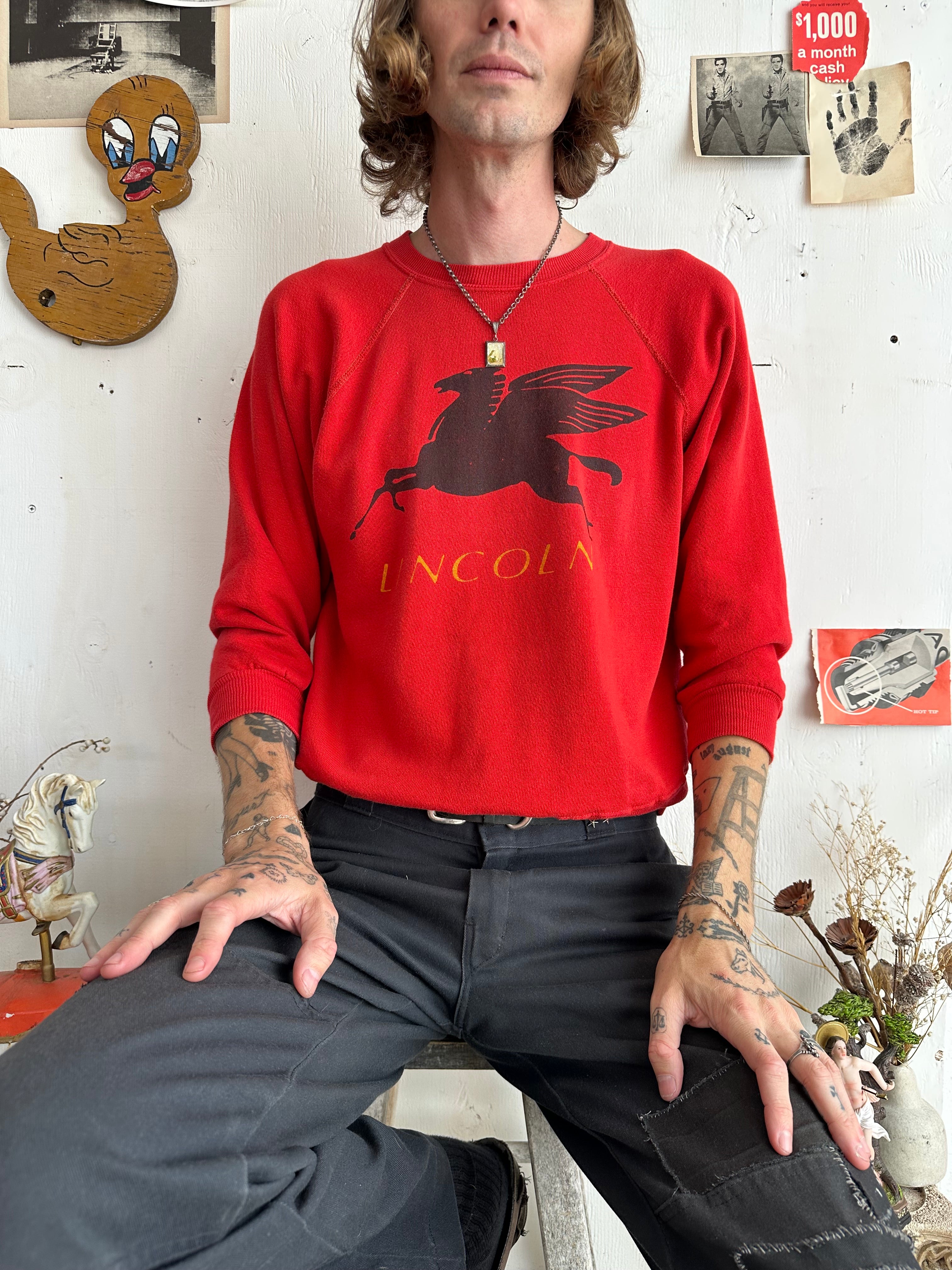 1980s Faded Lincoln Sweatshirt (Boxy S)