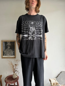 1990s Screen-Printed Black Tee (Boxy XXL)