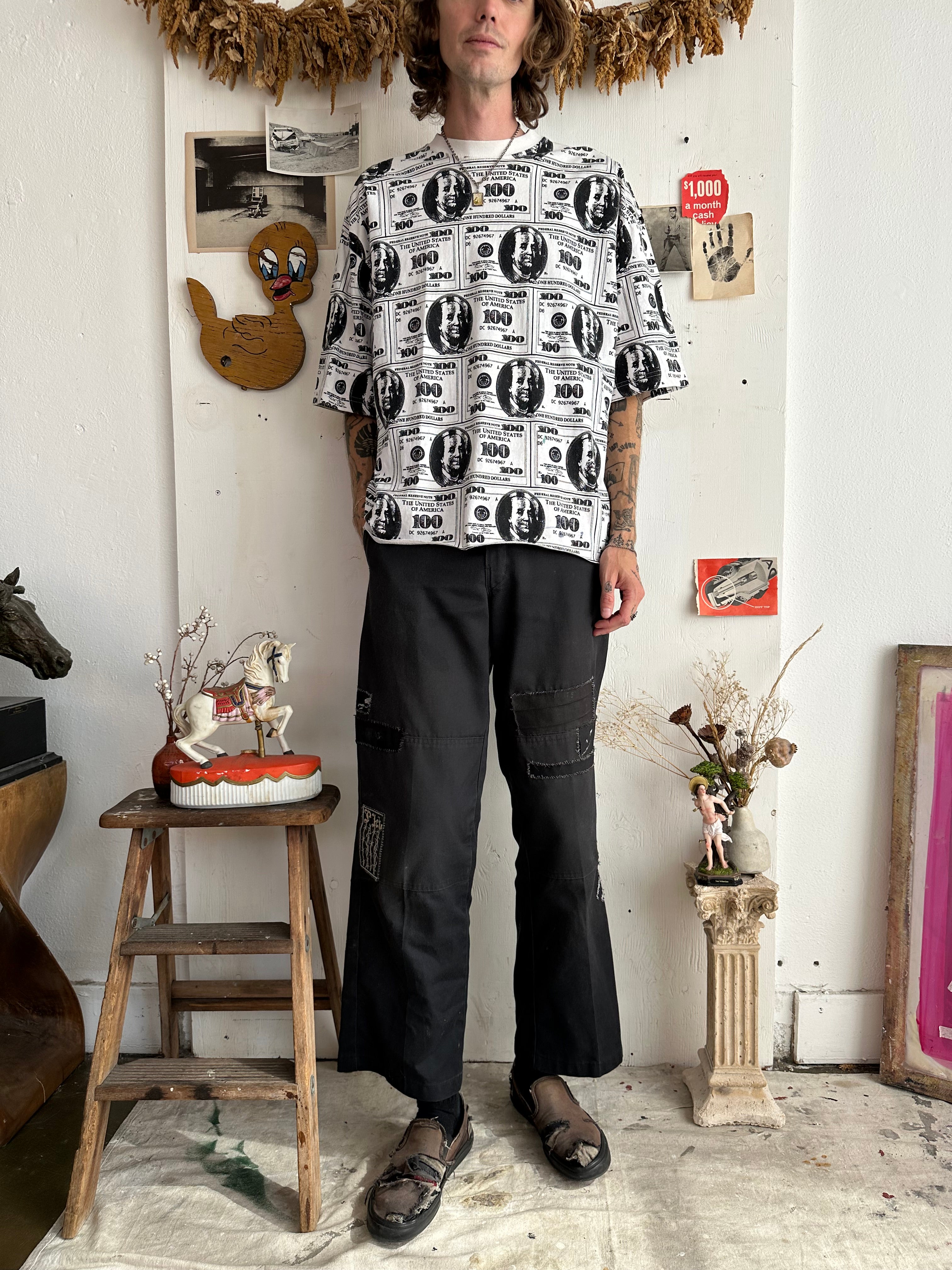 1990s All Over Print Money T-Shirt (Boxy XL)