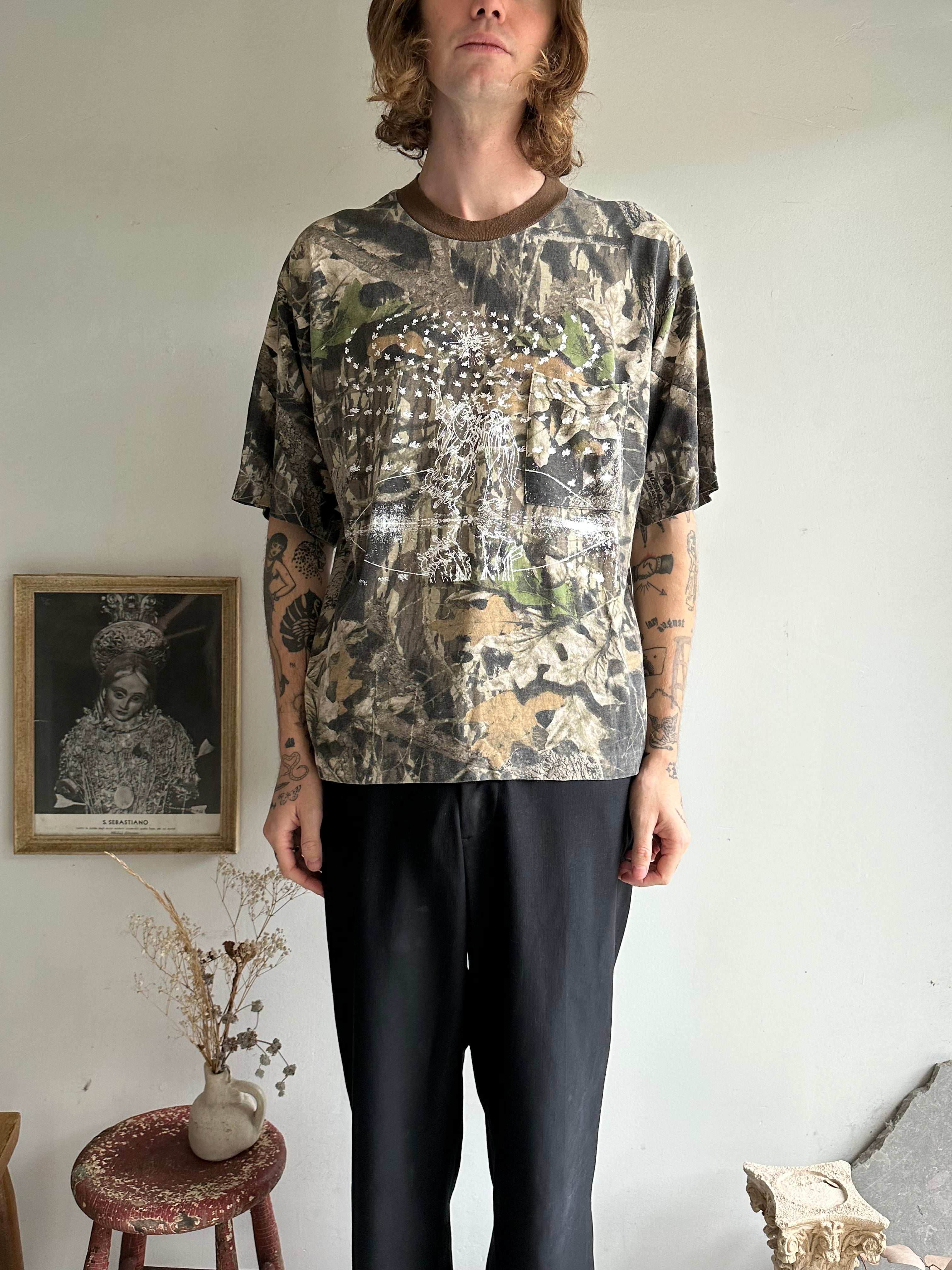 1980s Screen-Printed Realistic Camo Tee (Boxy L)