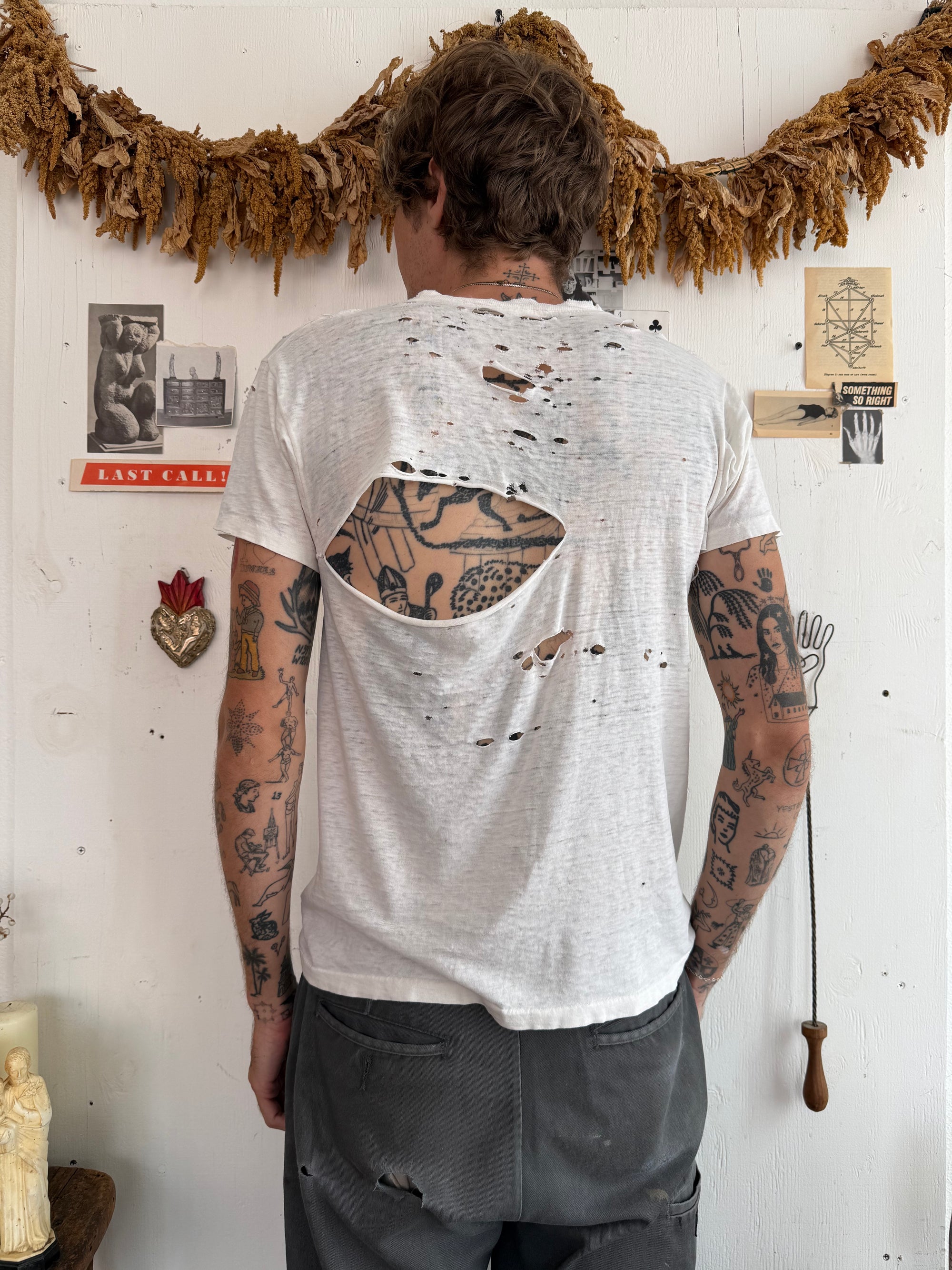 1970s Paper Thin Thrashed White Tee