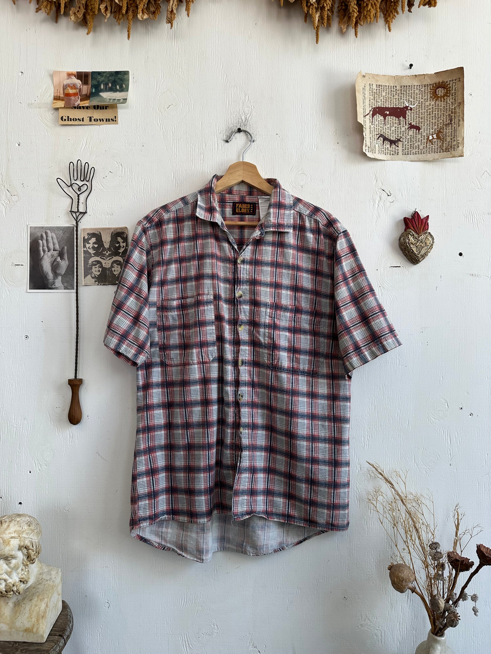 1970s Plaid Short Sleeve Shirt