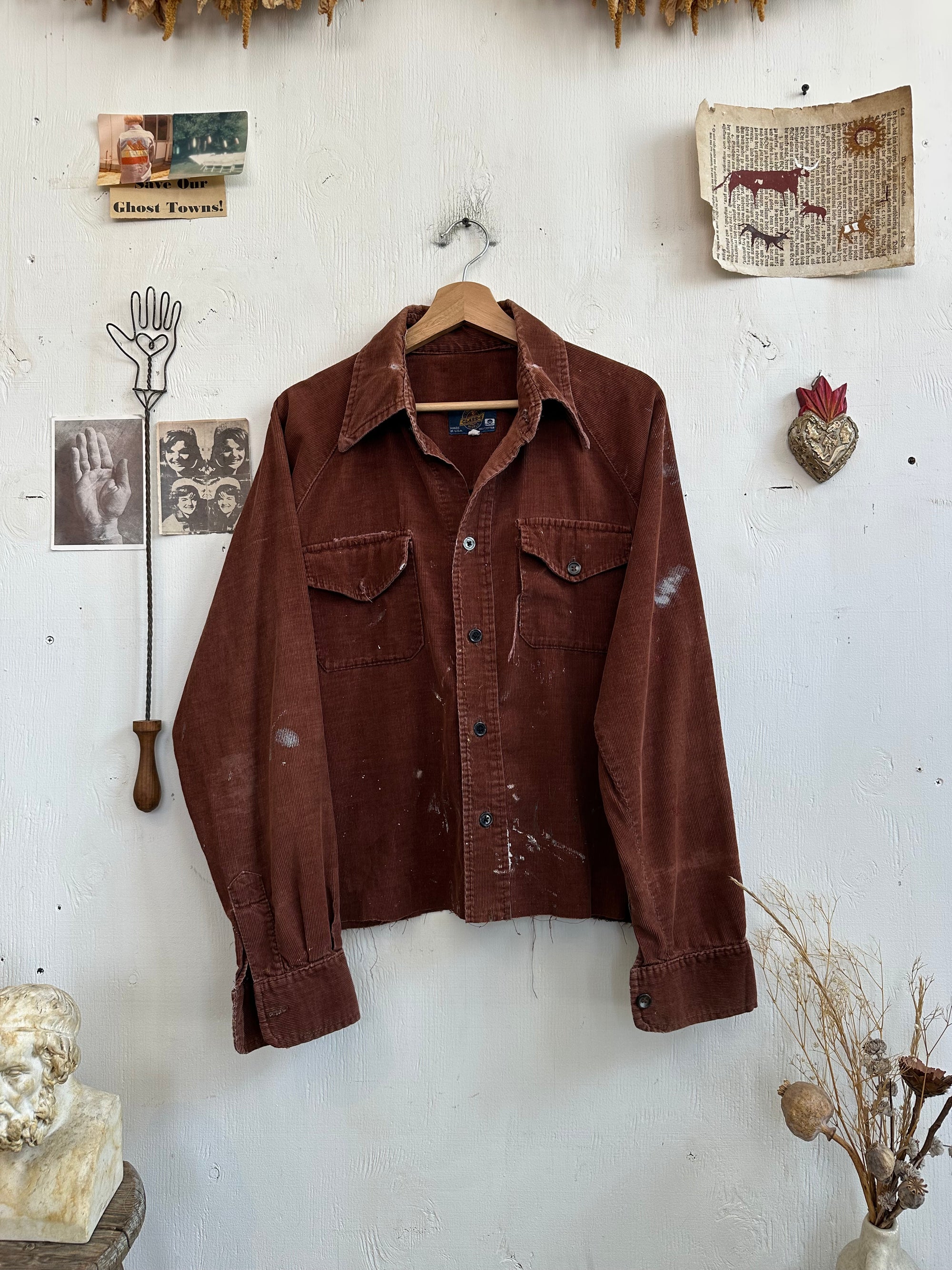 1970s Painter Corduroy Shirt W/ Pins