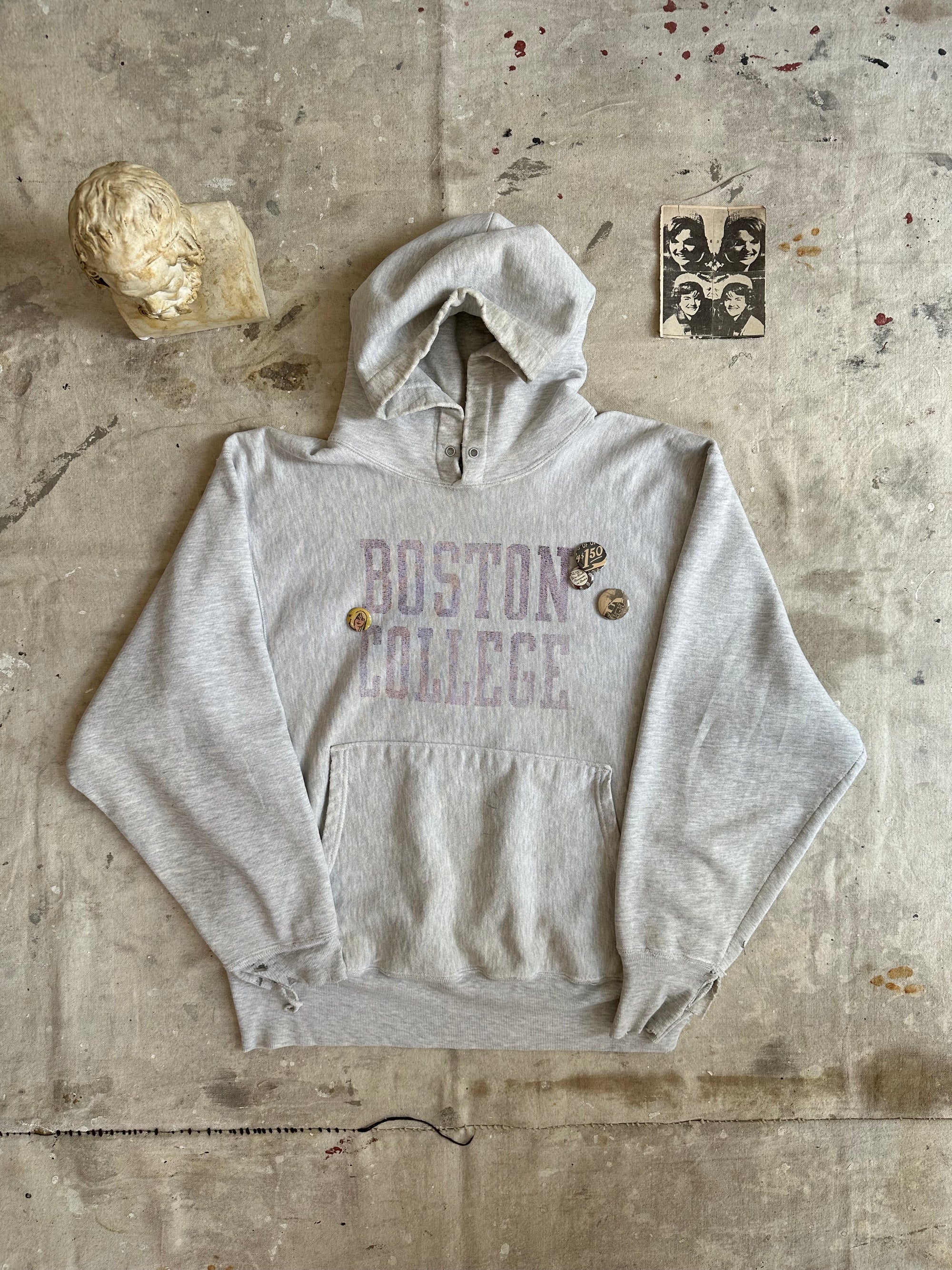 1990s Reverse Weave Boston College Pullover W/ Pins