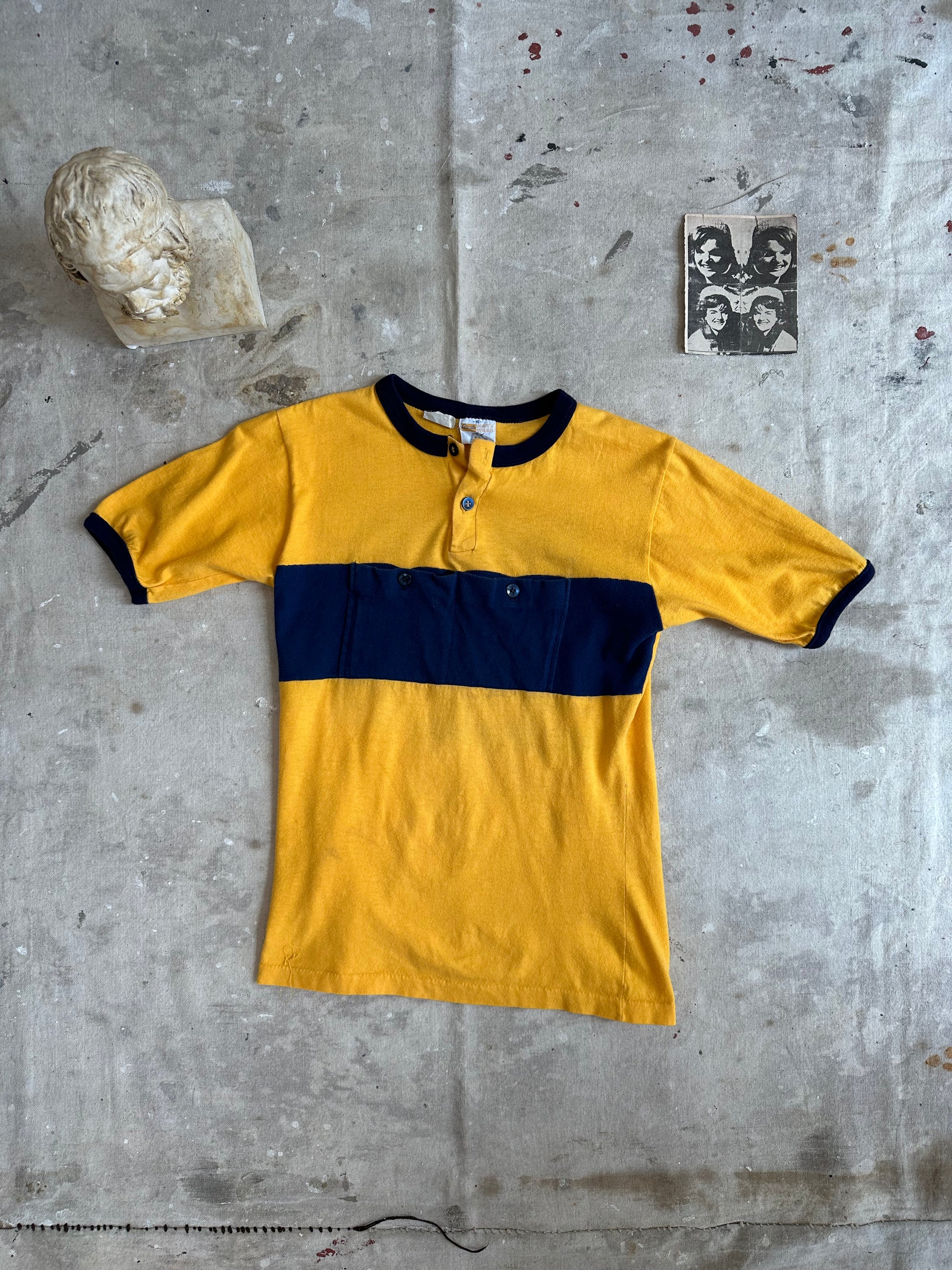 1970s Cycling Short Sleeve Henley