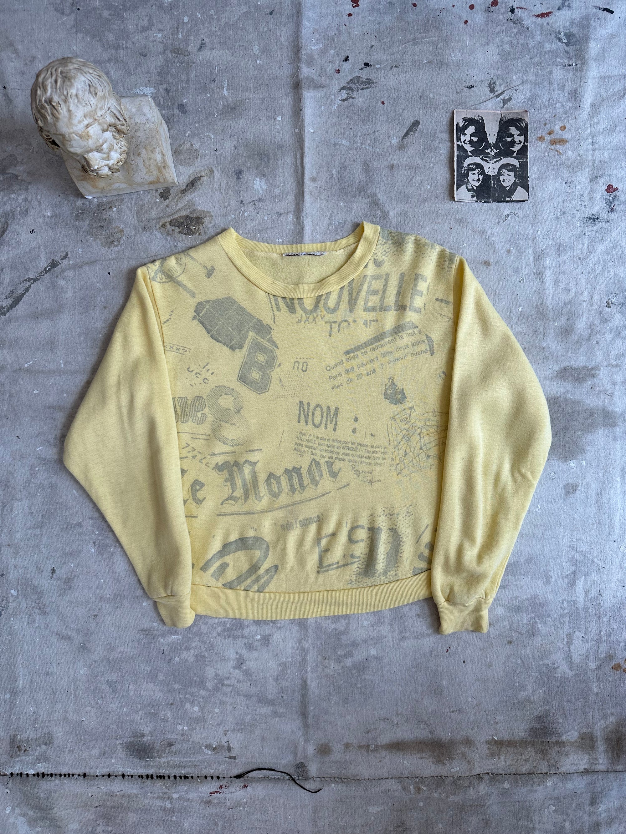 1980s Newpaper Print Sweatshirt
