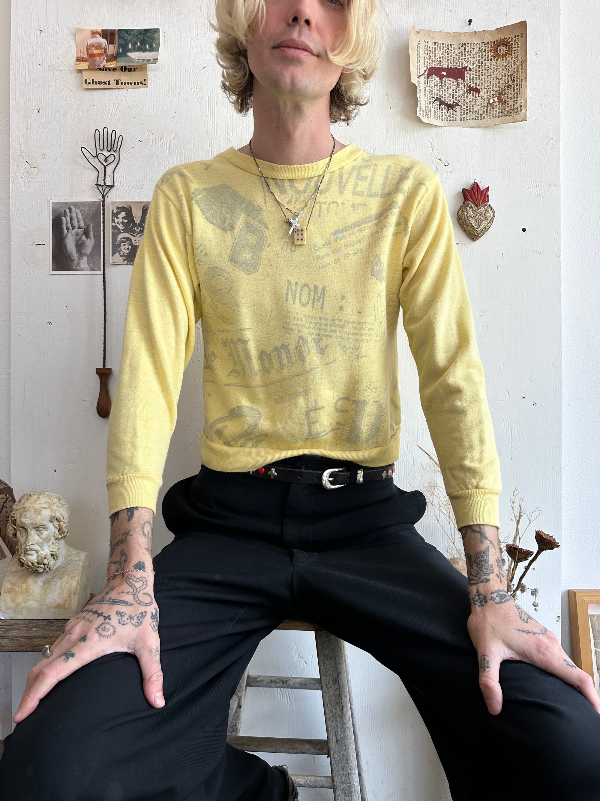 1980s Newpaper Print Sweatshirt