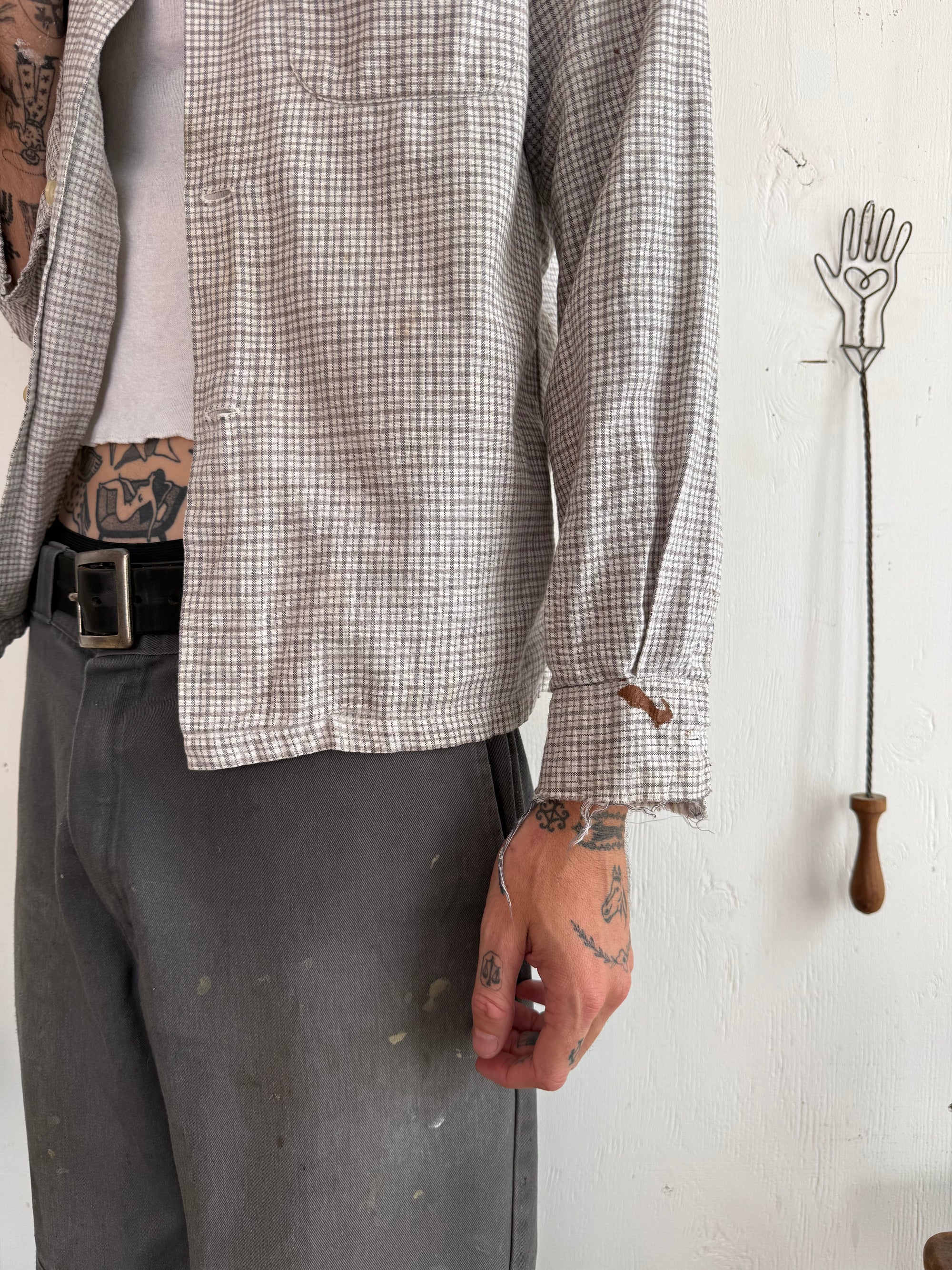 1960s Well Worn Plaid Shirt