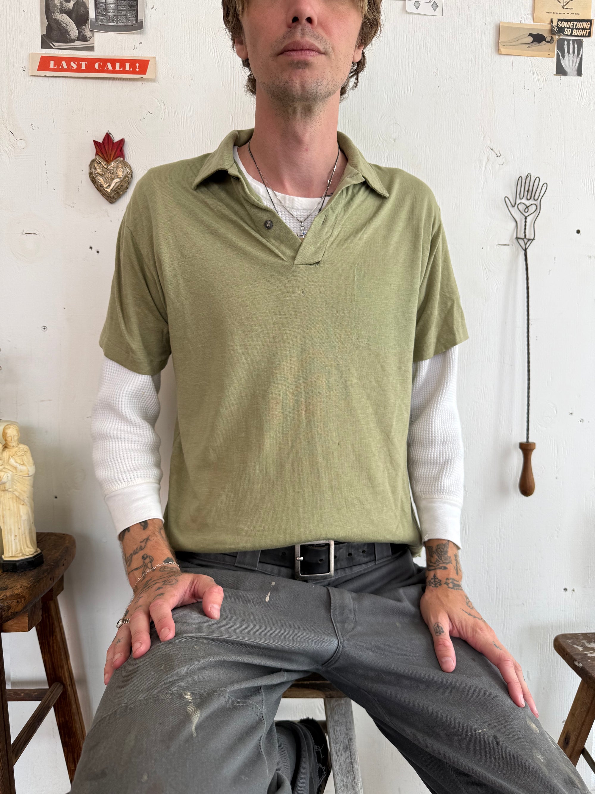 1980s Mossy Green Polo