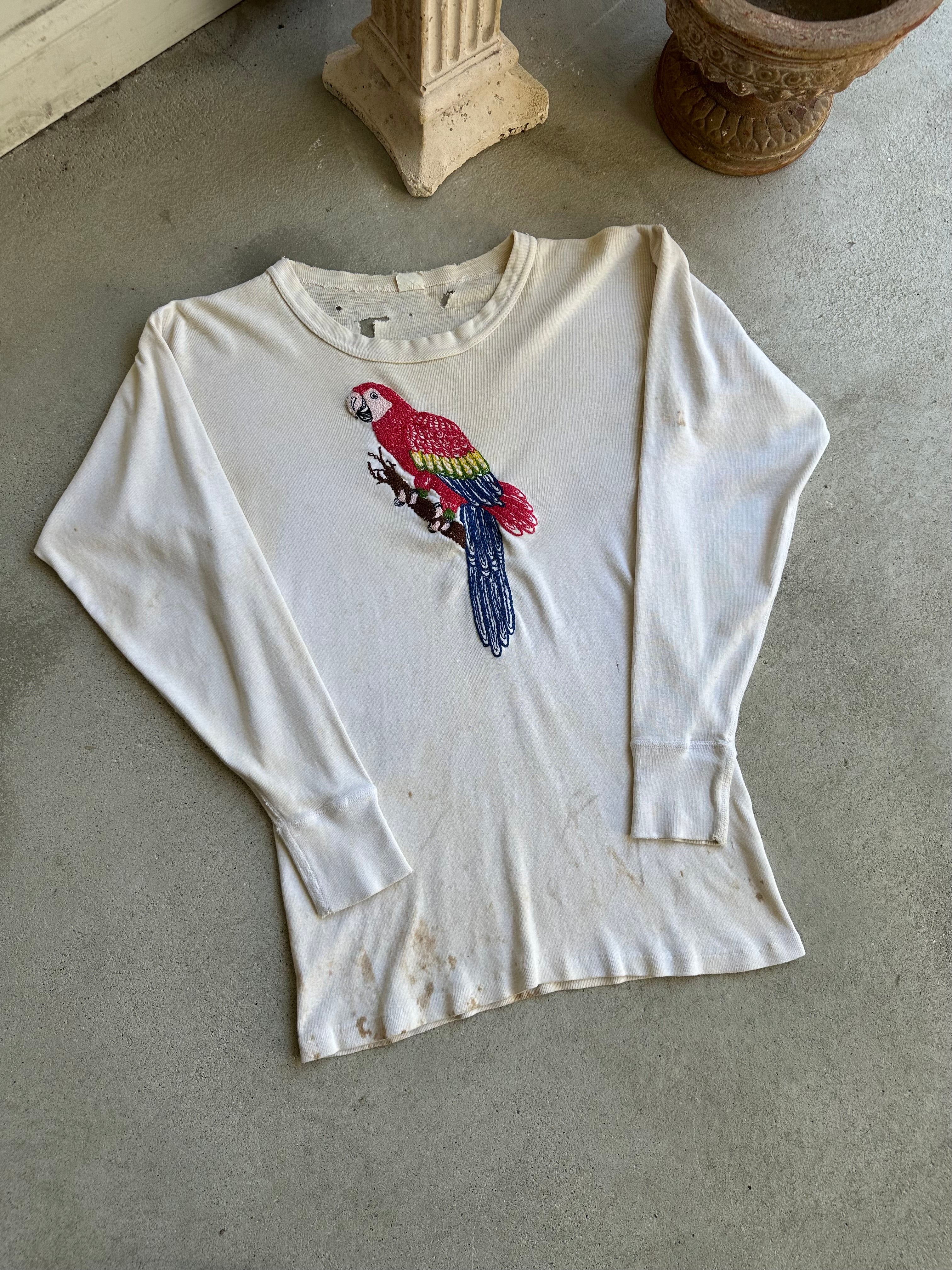 1960s Chain Stitch Parrot Long Sleeve (M)