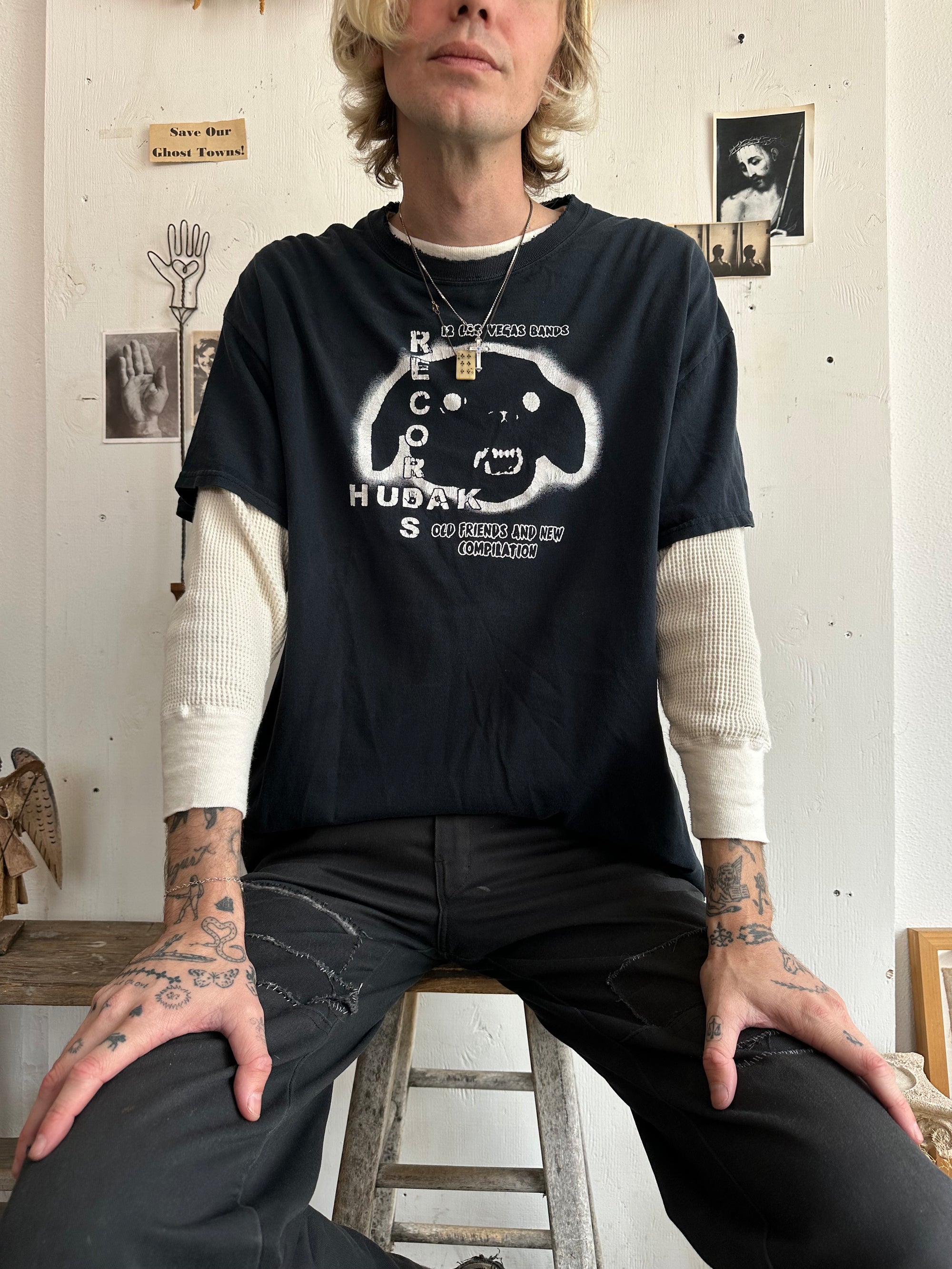 2000s Well Worn Hudak Records Tee