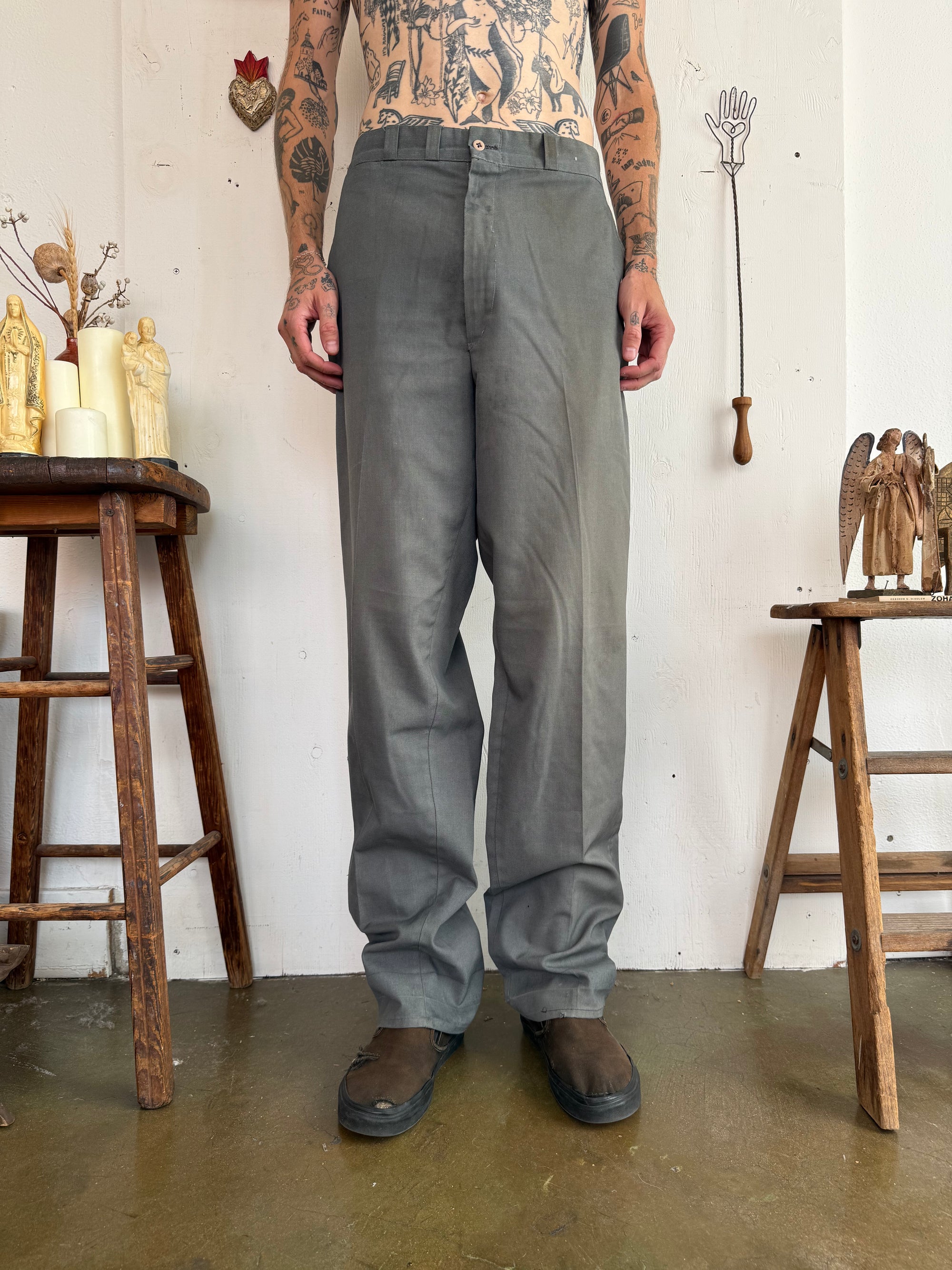 1960s Faded and Well Worn Grey Trousers