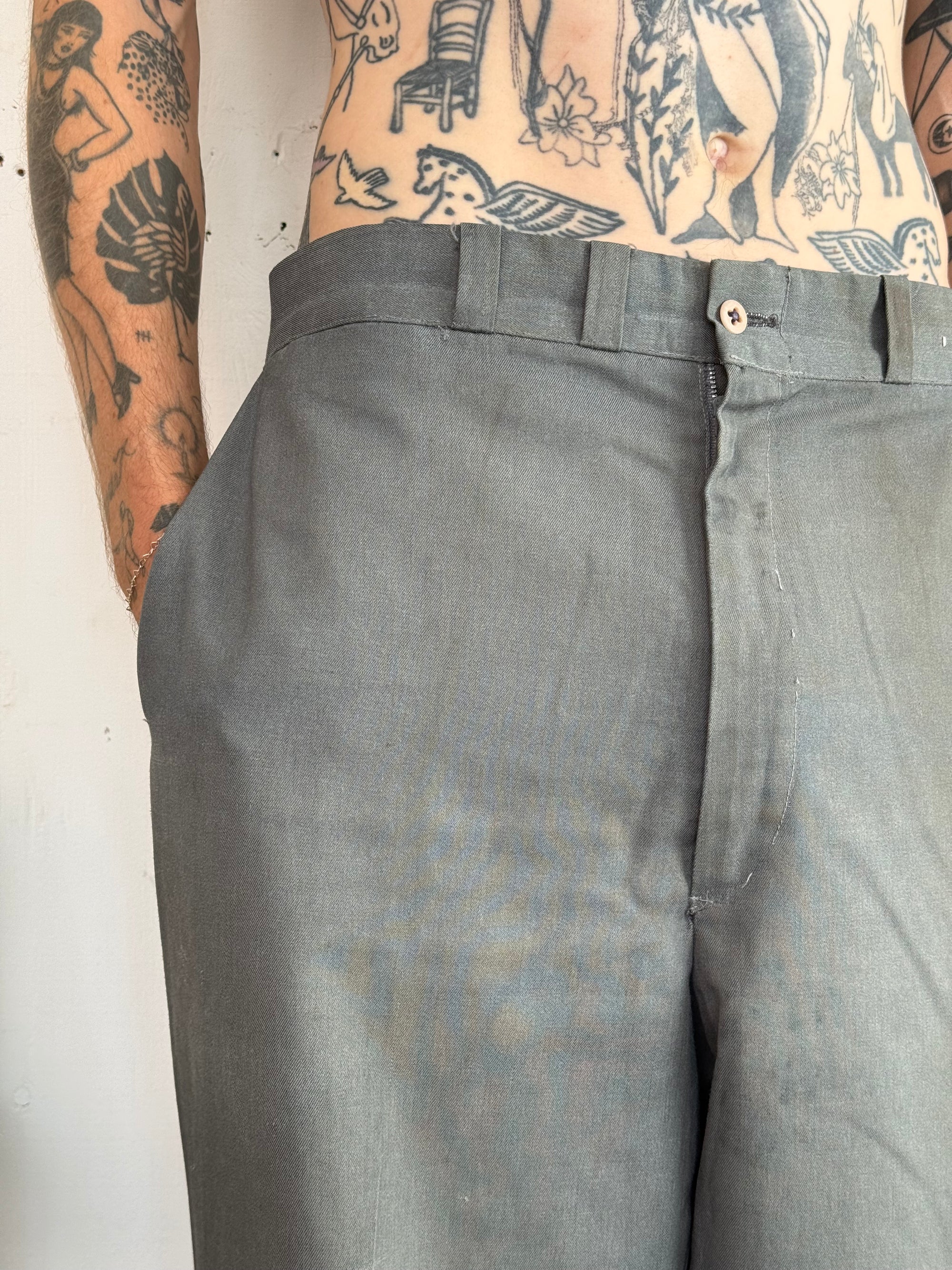 1960s Faded and Well Worn Grey Trousers