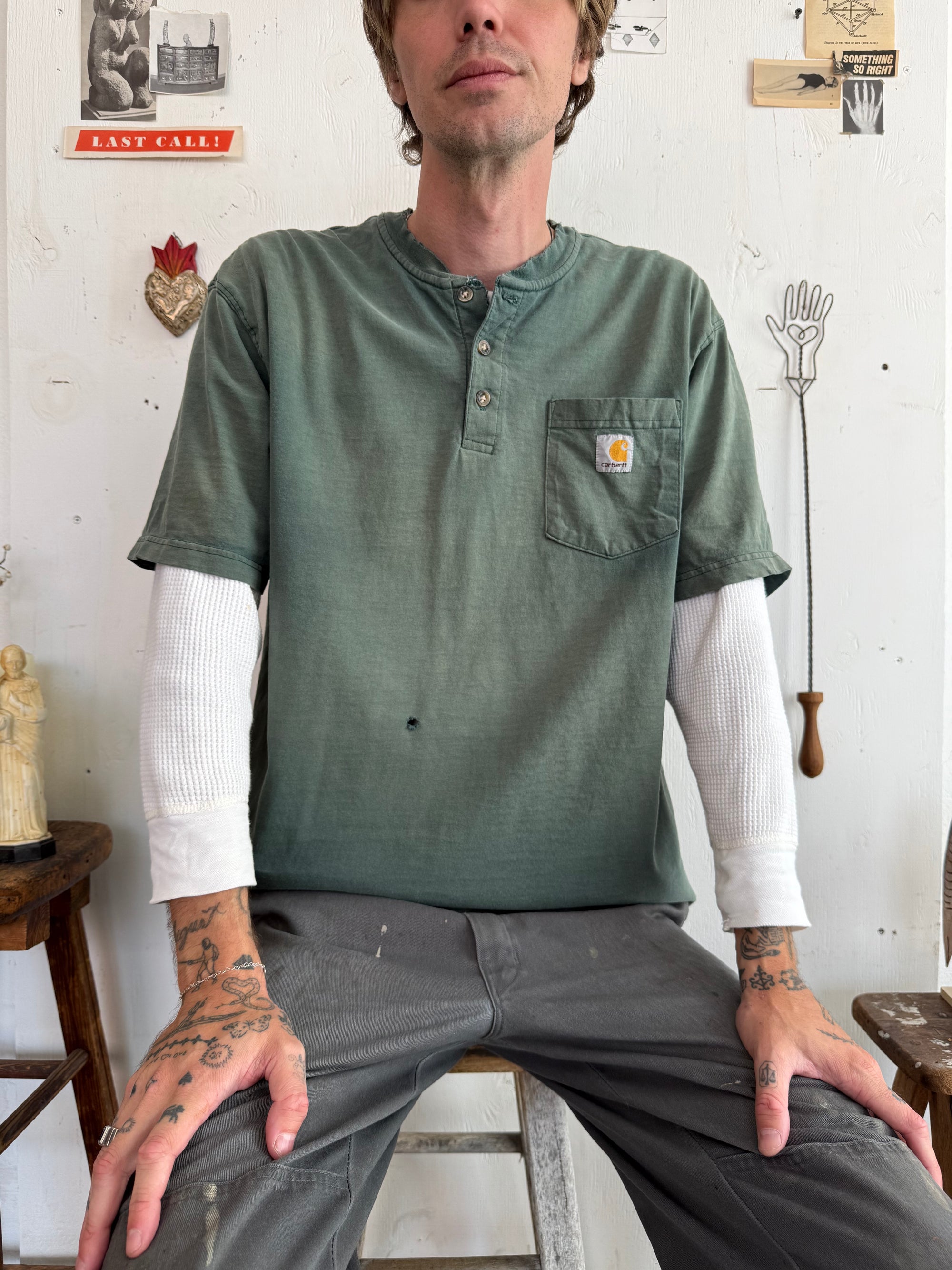 1990s Sunfaded Carhartt Polo Tee