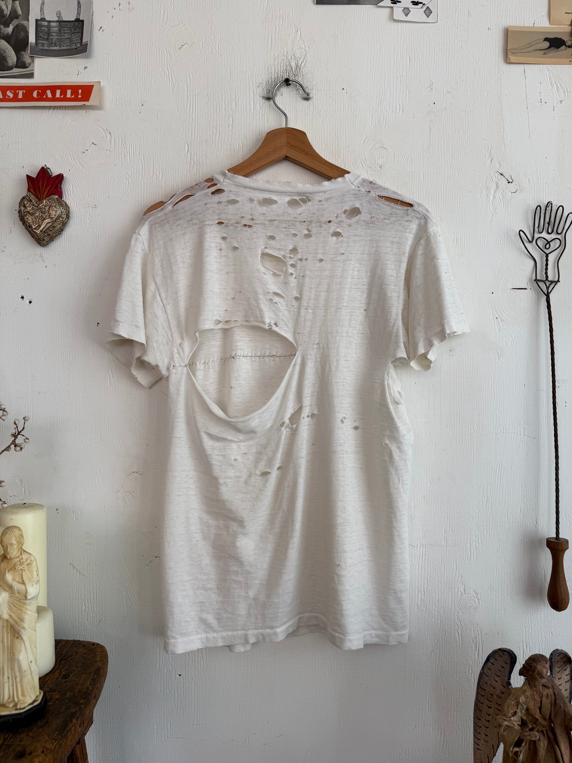 1970s Paper Thin Thrashed White Tee