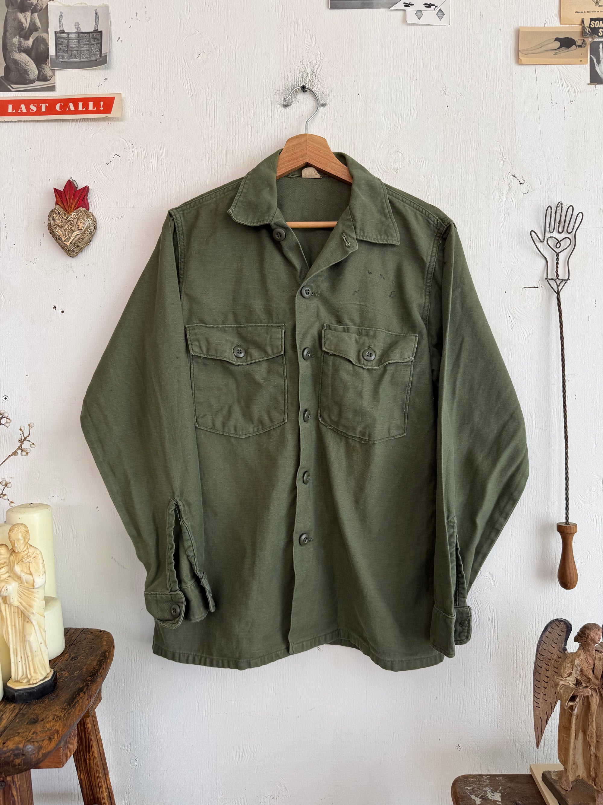 1970s Green Military Shirt