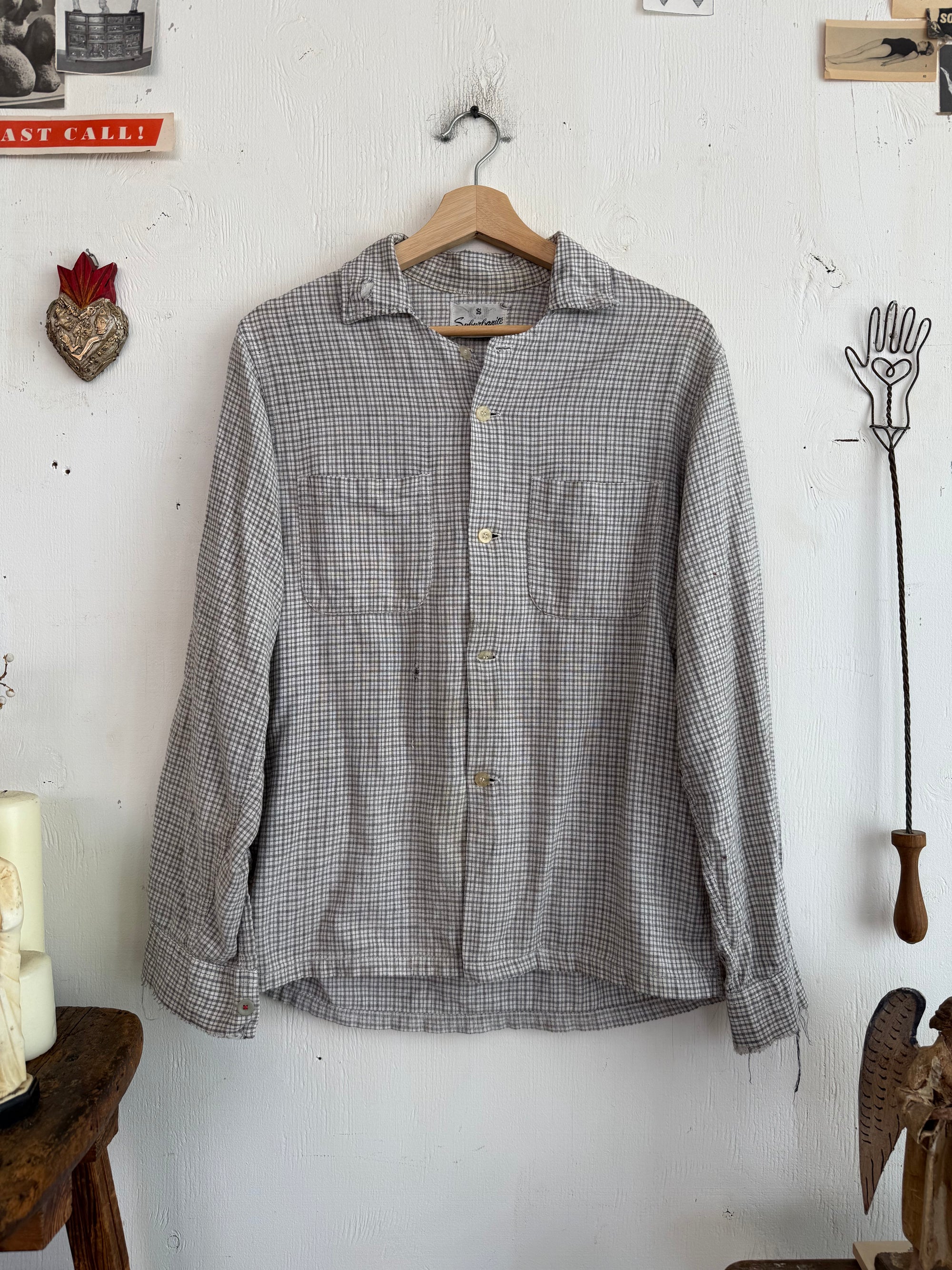 1960s Well Worn Plaid Shirt
