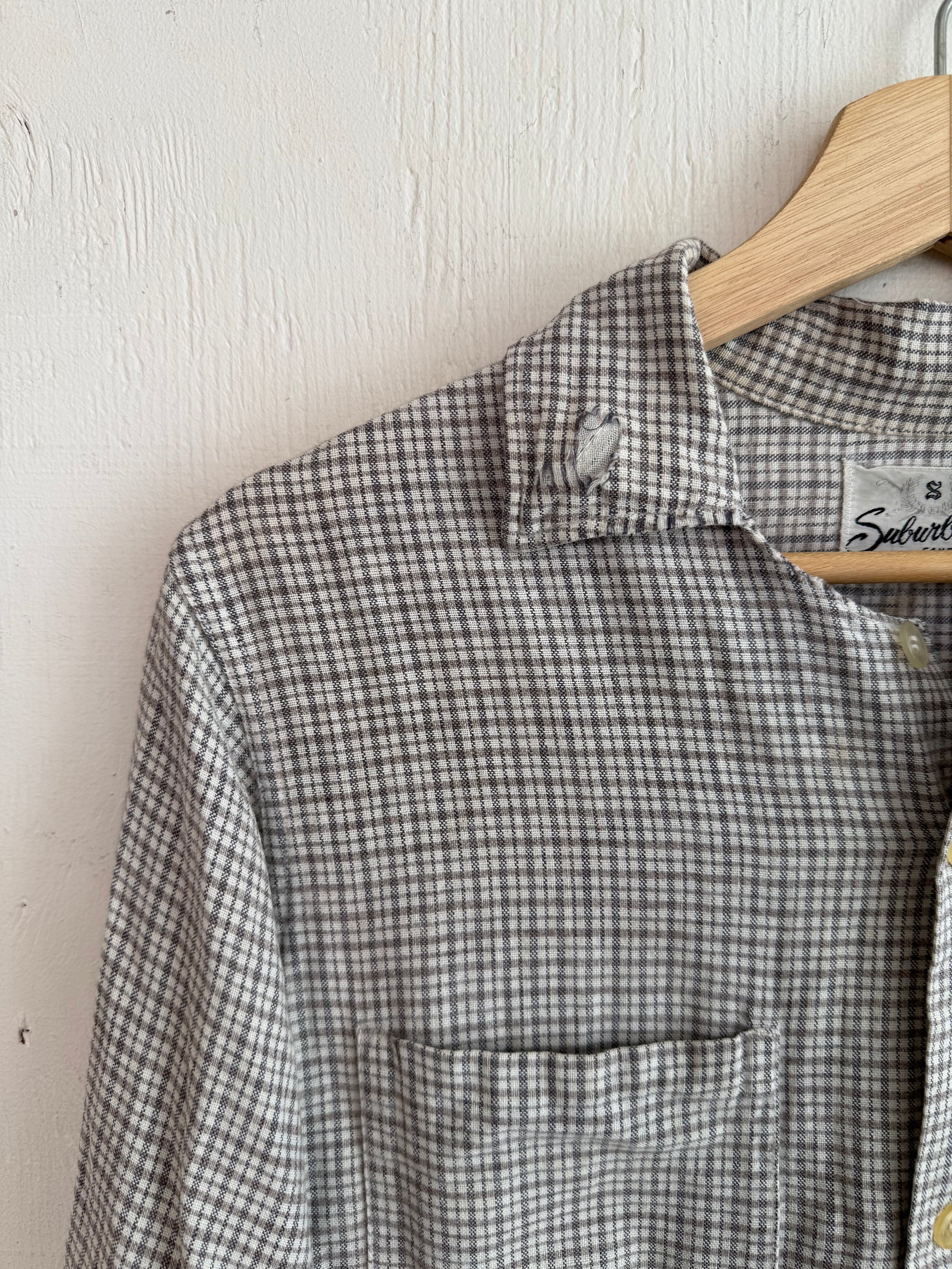 1960s Well Worn Plaid Shirt