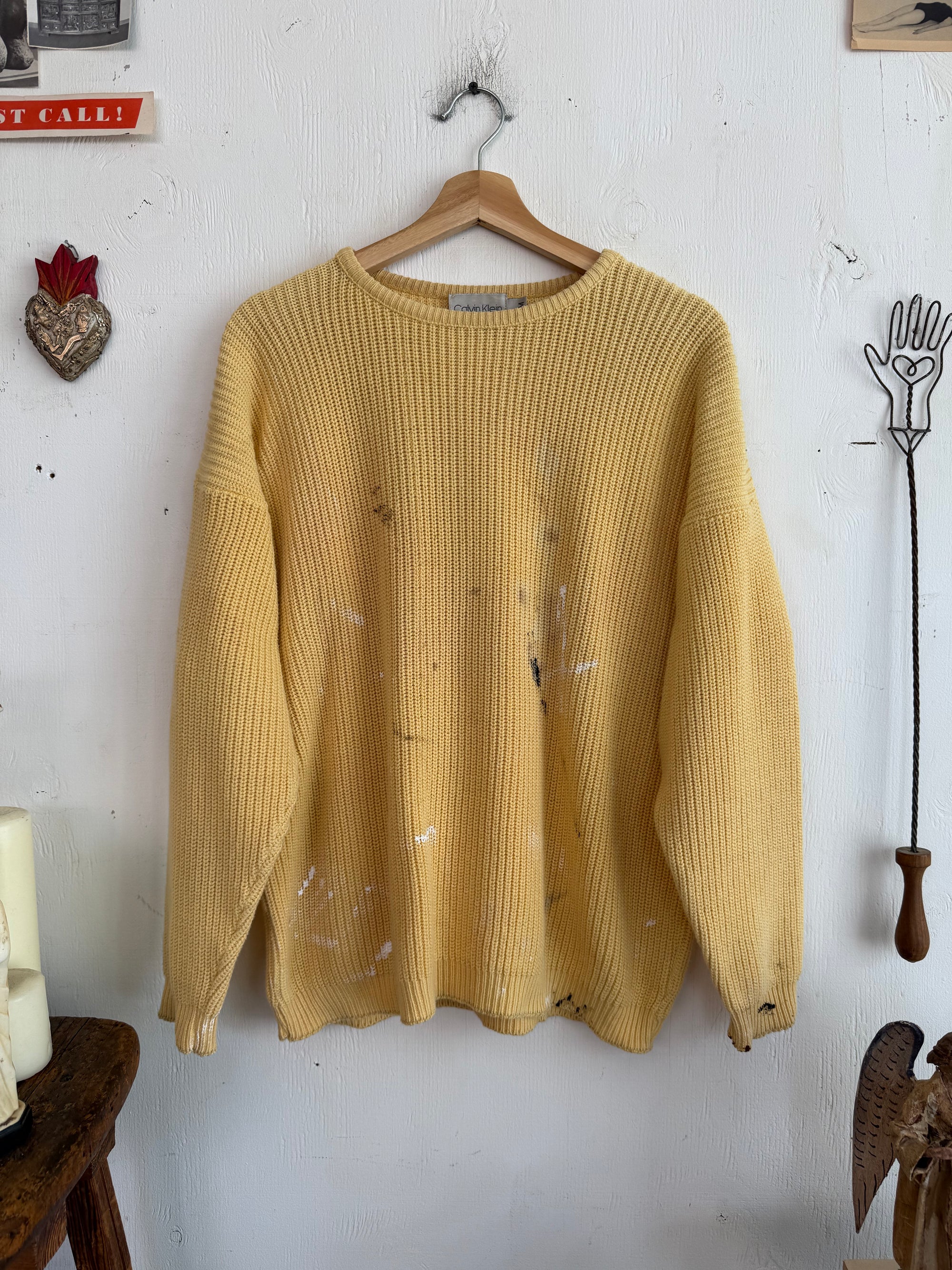 1990s Calvin Klein Yellow Knit