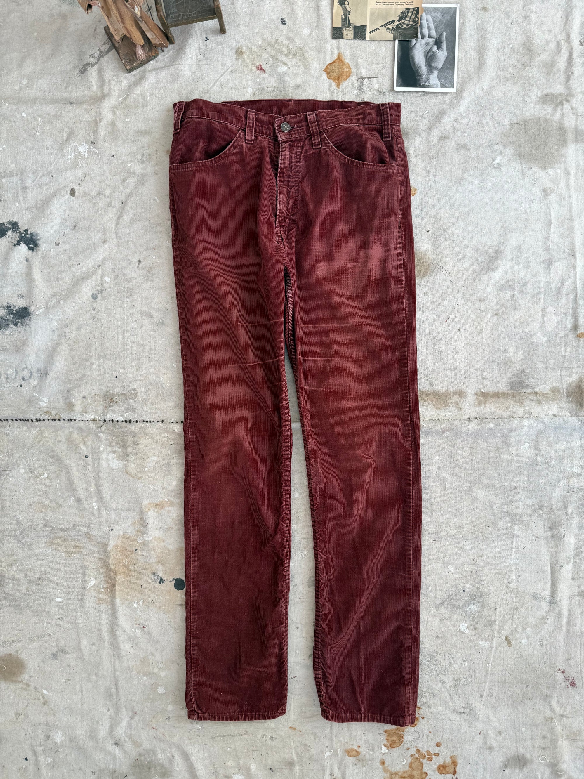 1970s Well Worn Deep Red Cords
