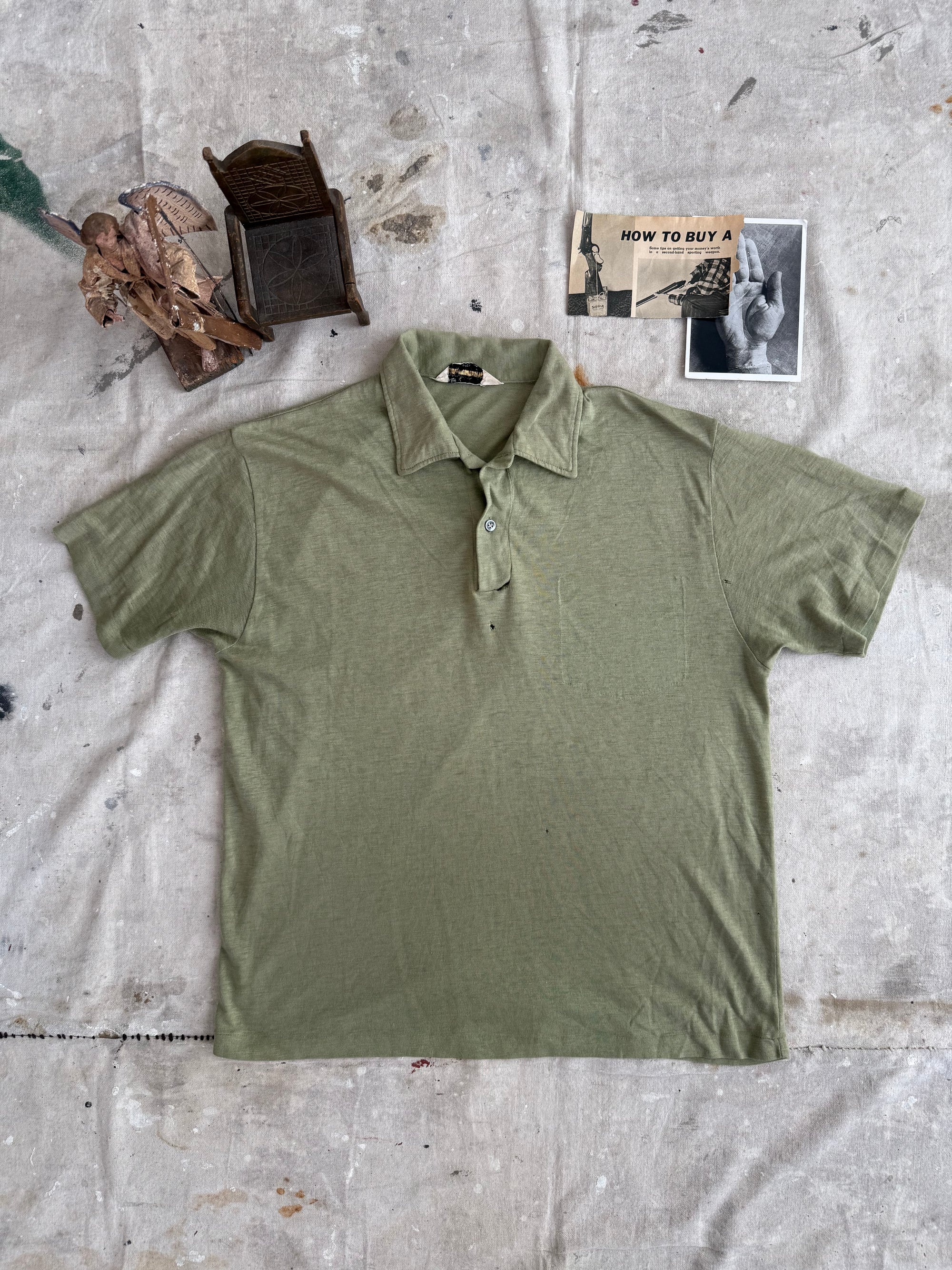 1980s Mossy Green Polo